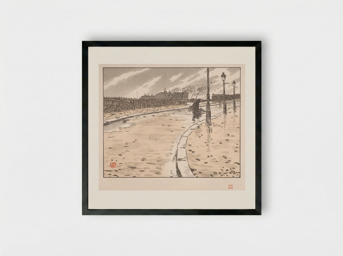 Thirty-Six Views of the Eiffel Tower: From Lamarck Street - Henri Rivière - Framed Print Black
