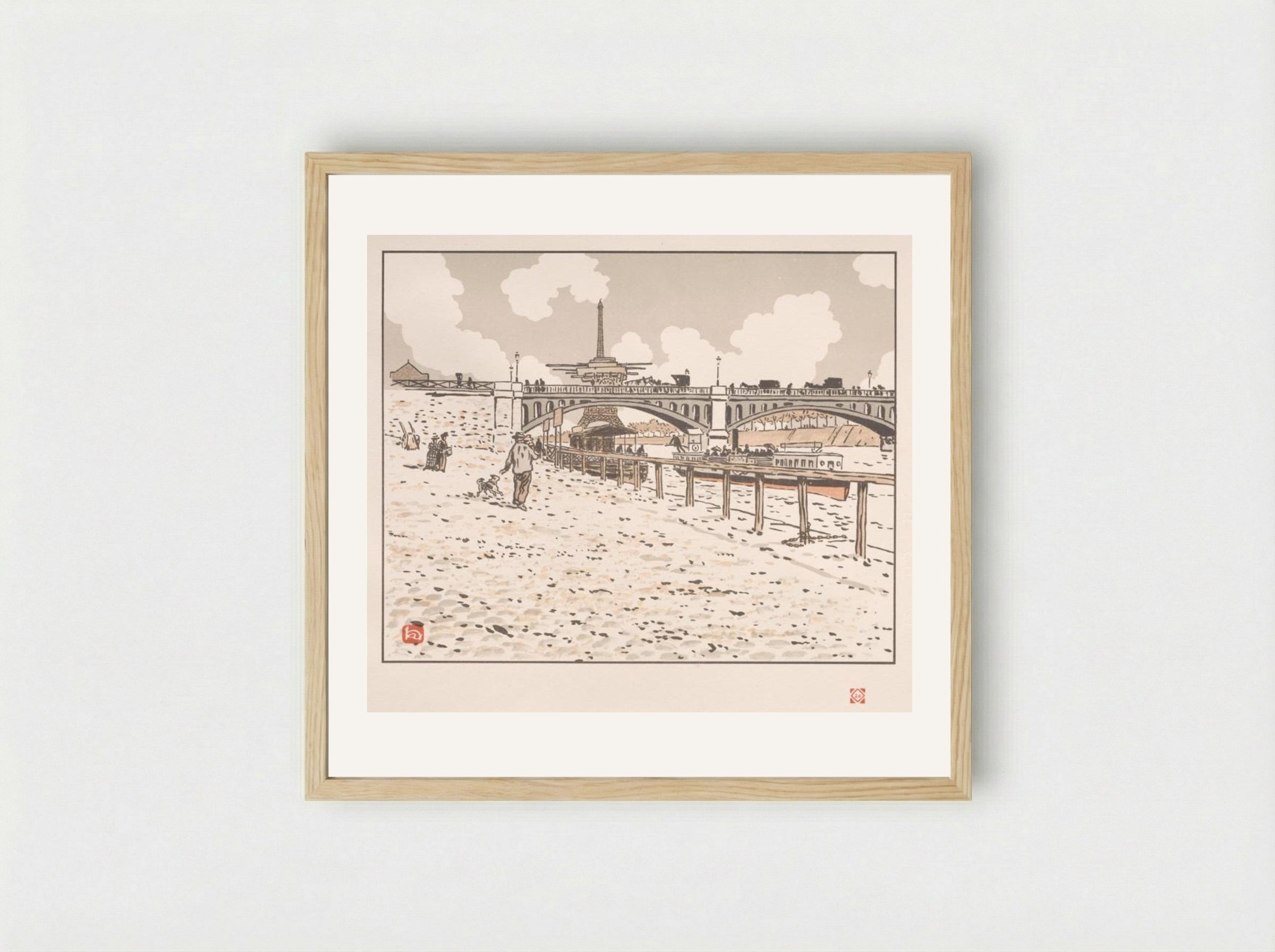 Thirty-Six Views of the Eiffel Tower: From the Grenelle Bridge - Henri Rivière - Framed Print Wood