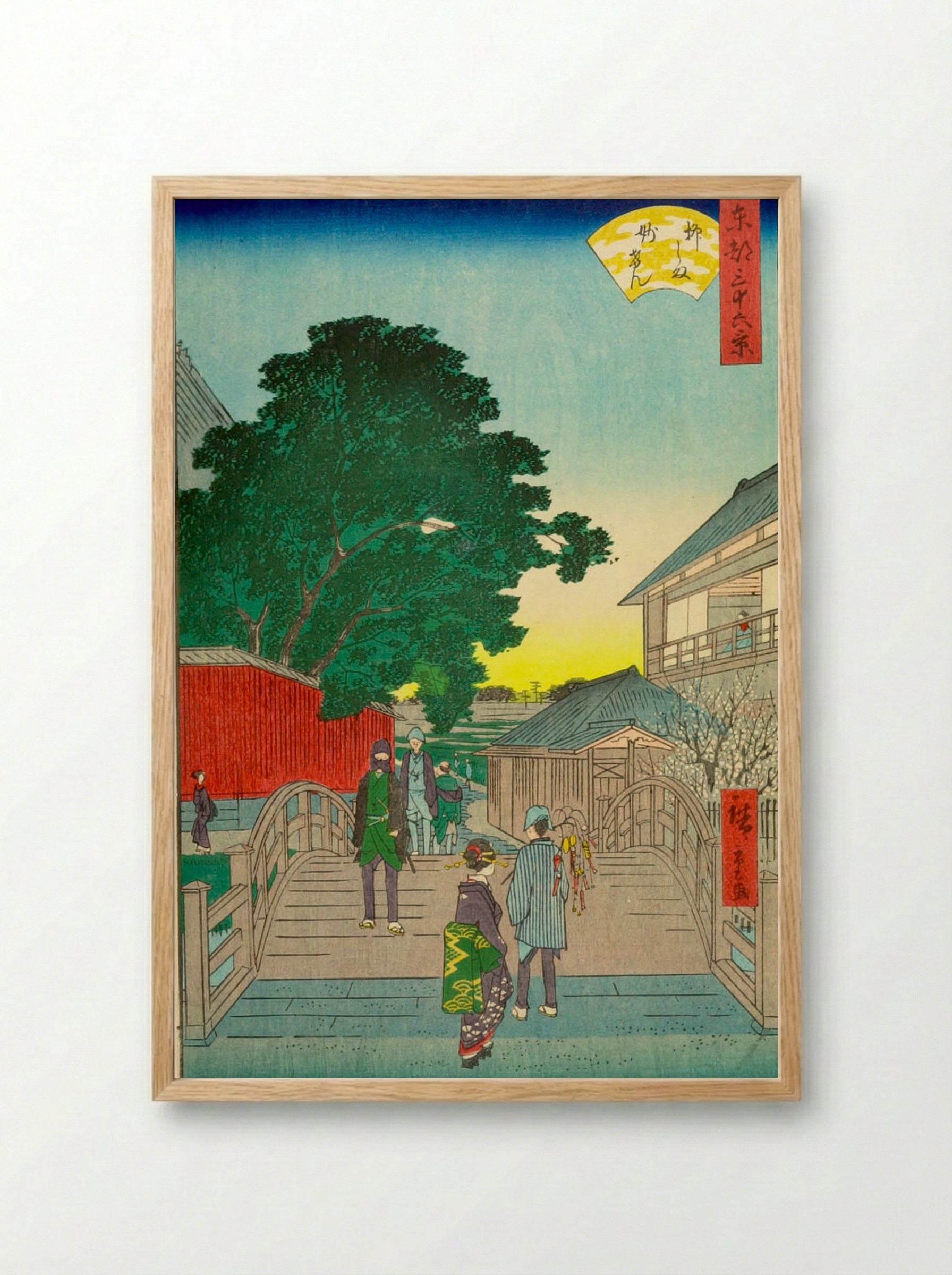 Thirty-six Views of Yedo: Yanagishima Myoken - Utagawa Hiroshige II - Framed Print Wood