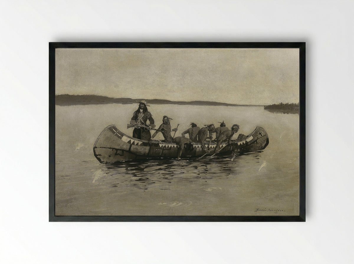 This Was a Fatal Embarkation - Frederic Remington - Framed Print Black