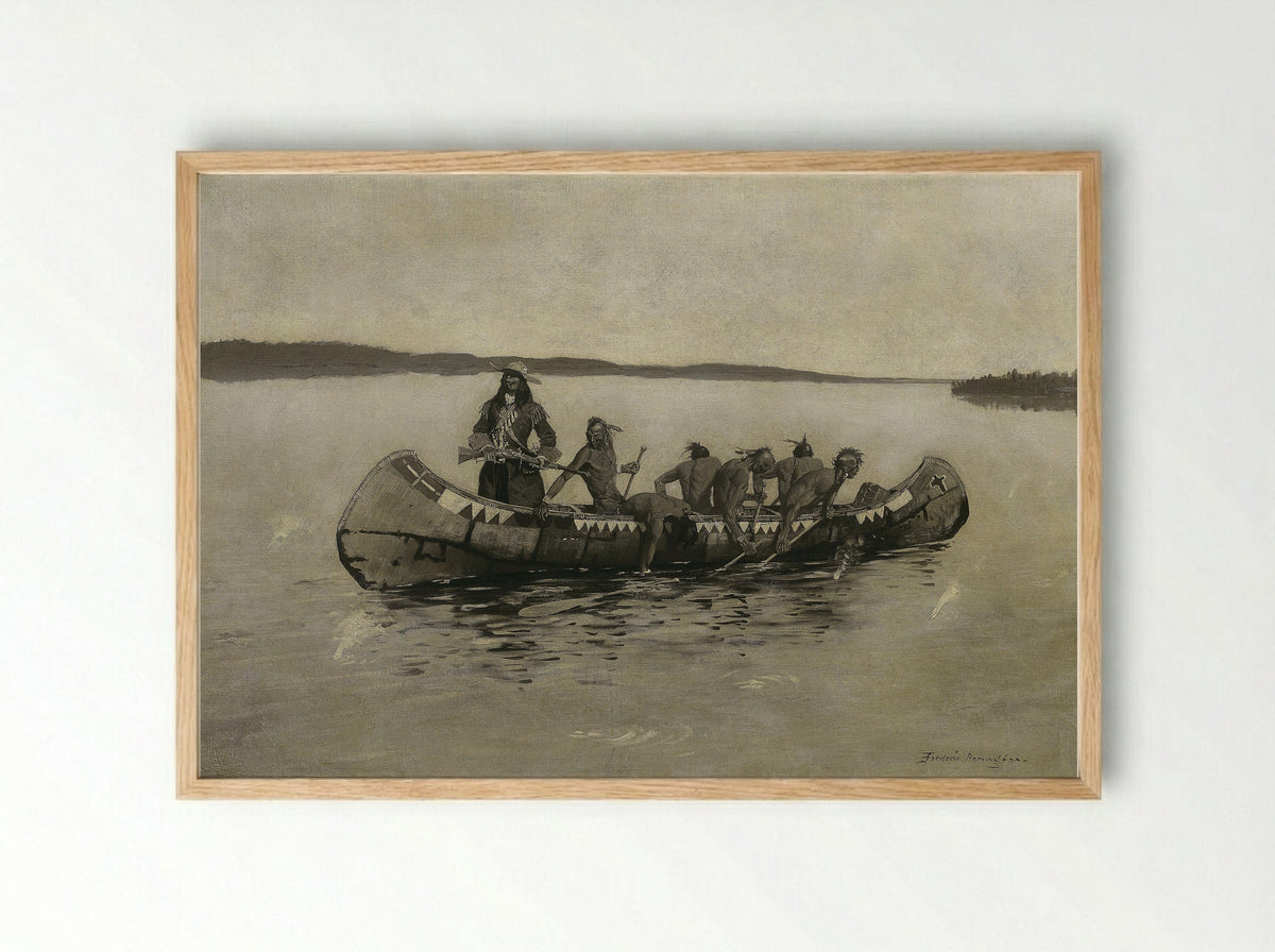 This Was a Fatal Embarkation - Frederic Remington - Framed Print Wood
