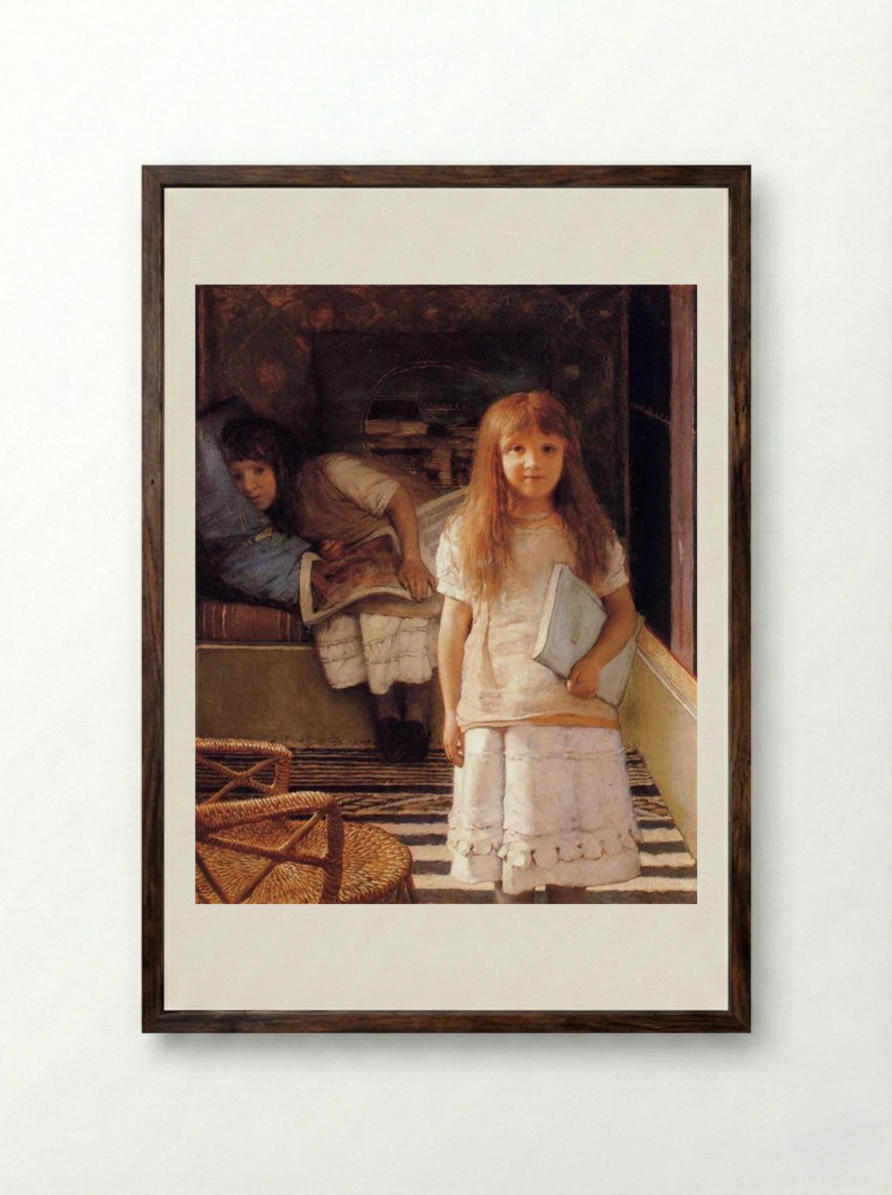 This is our Corner - Sir Lawrence Alma-Tadema - Framed Print Dark Wood