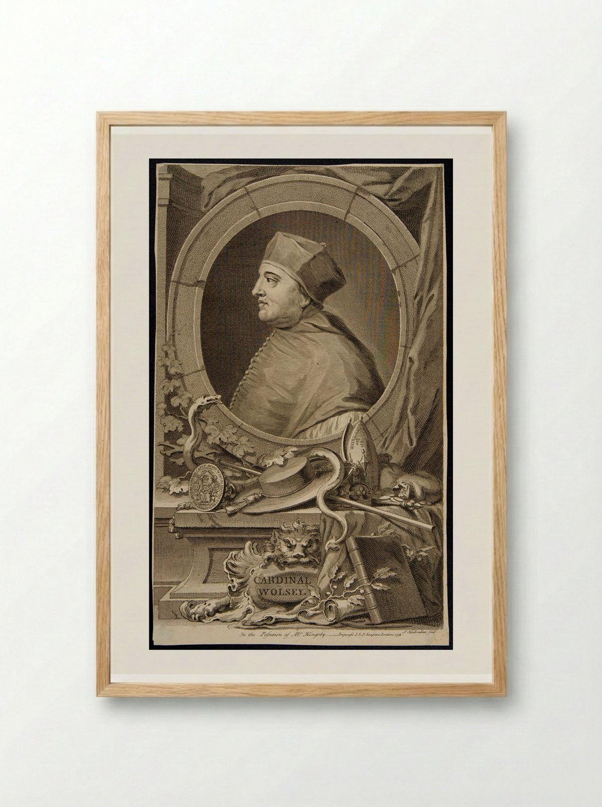 Thomas, Cardinal Wolsey - Jacobus Houbraken - Framed Print Wood