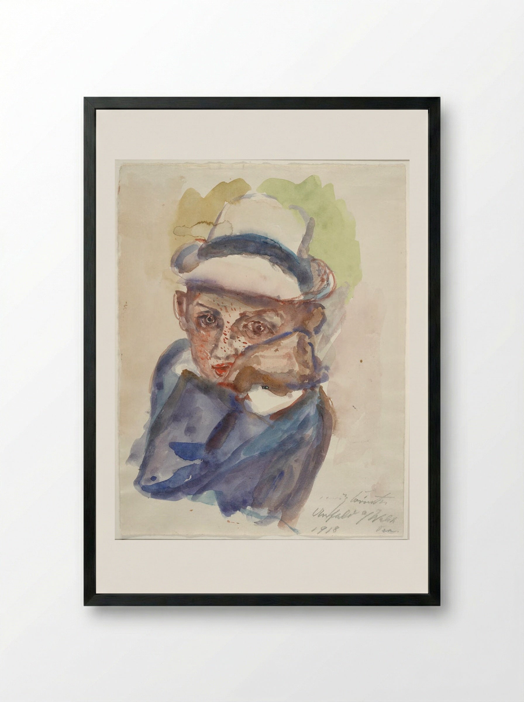 Thomas Corinth with Panama Hat - Lovis Corinth - Framed Print Black