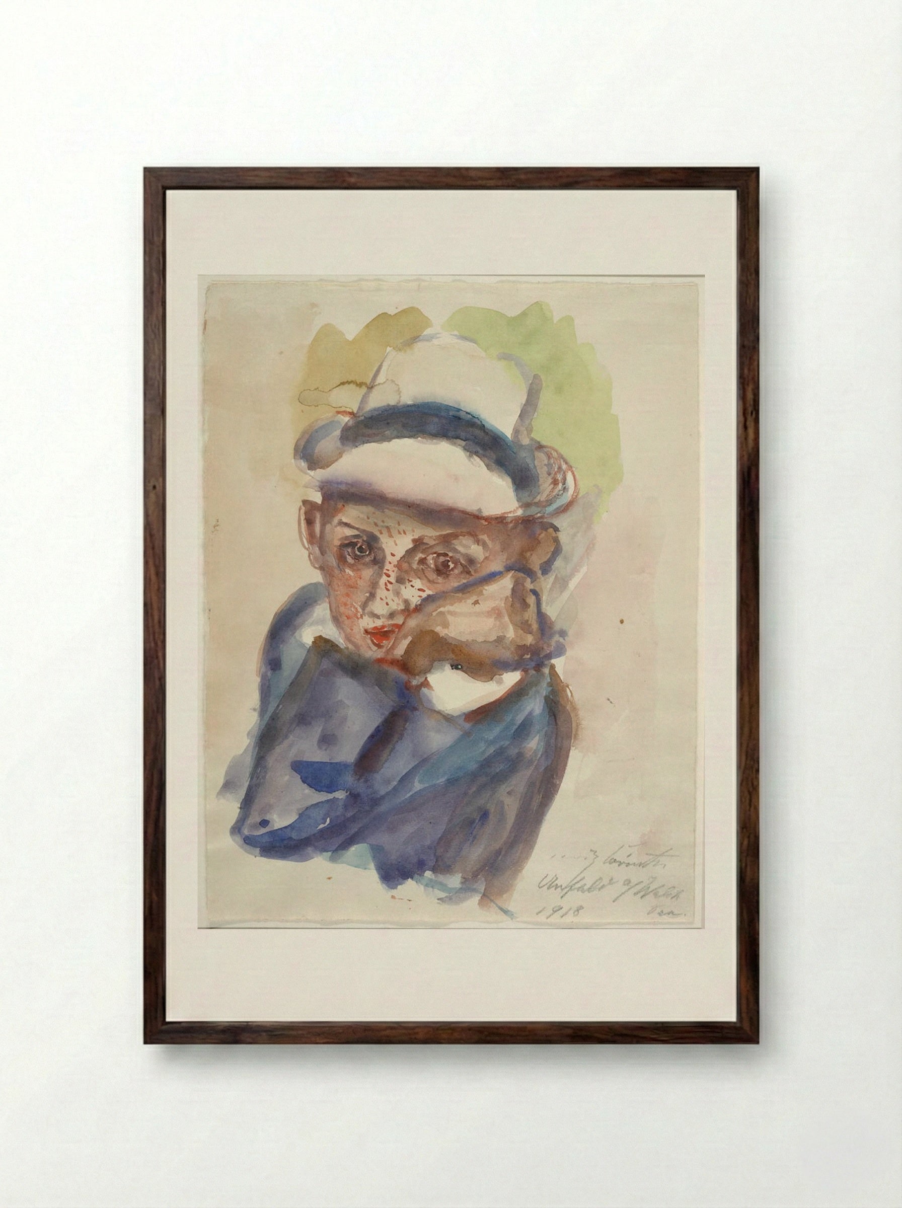 Thomas Corinth with Panama Hat - Lovis Corinth - Framed Print Dark Wood