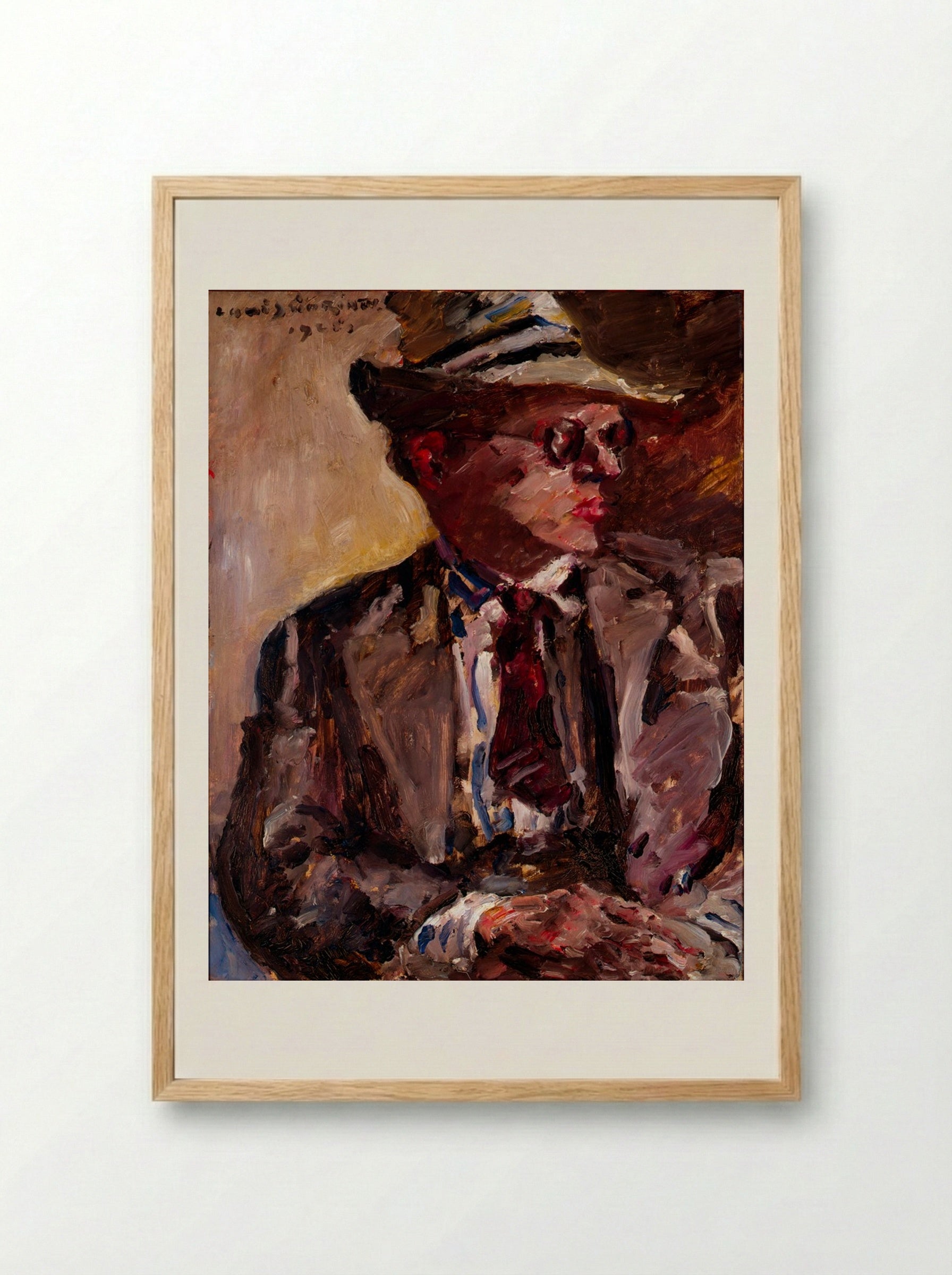 Thomas Corinth with Straw Hat - Lovis Corinth - Framed Print Wood