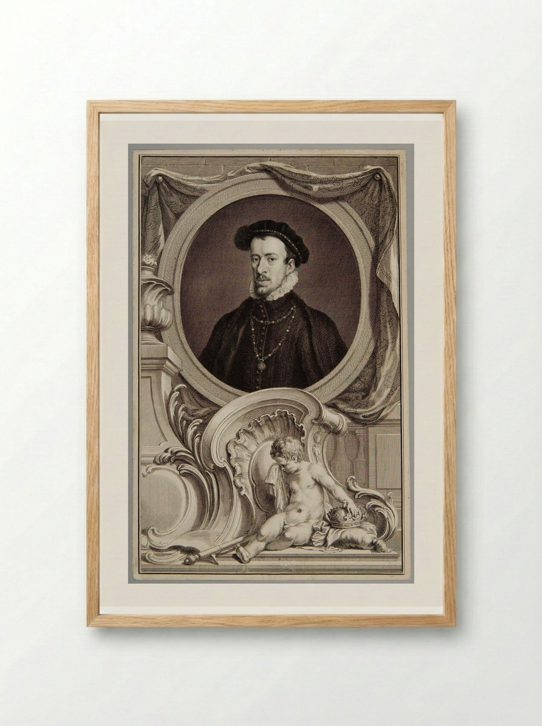 Thomas Howard, 4th Duke of Norfolk - Jacobus Houbraken - Framed Print Wood