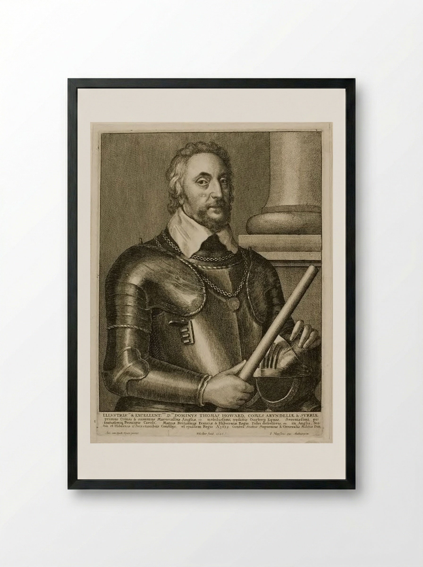 Thomas Howard, Earl of Arundel - Wenceslaus Hollar - Framed Print Black