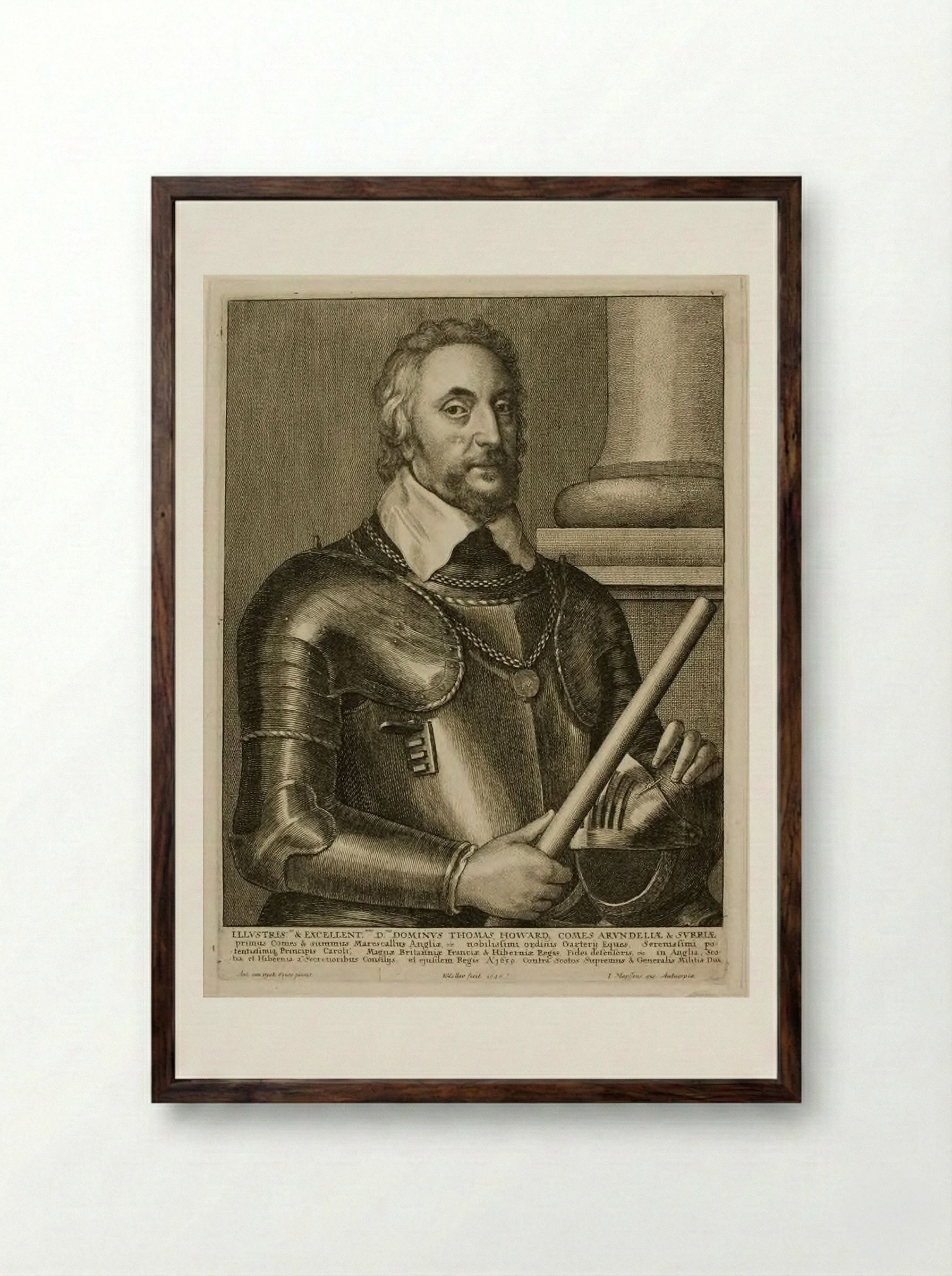 Thomas Howard, Earl of Arundel - Wenceslaus Hollar - Framed Print Dark Wood