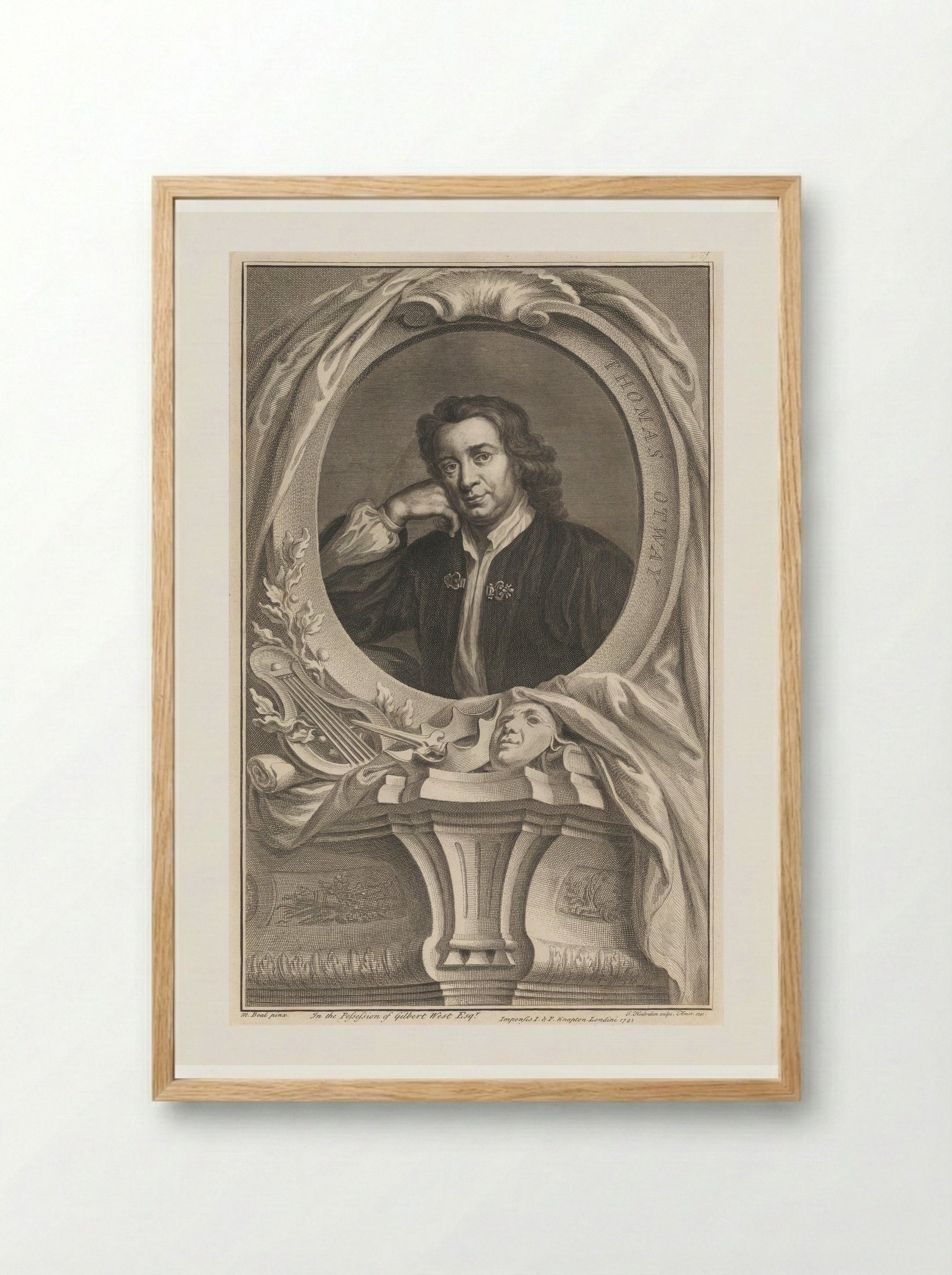 Thomas Otway - Jacobus Houbraken - Framed Print Wood