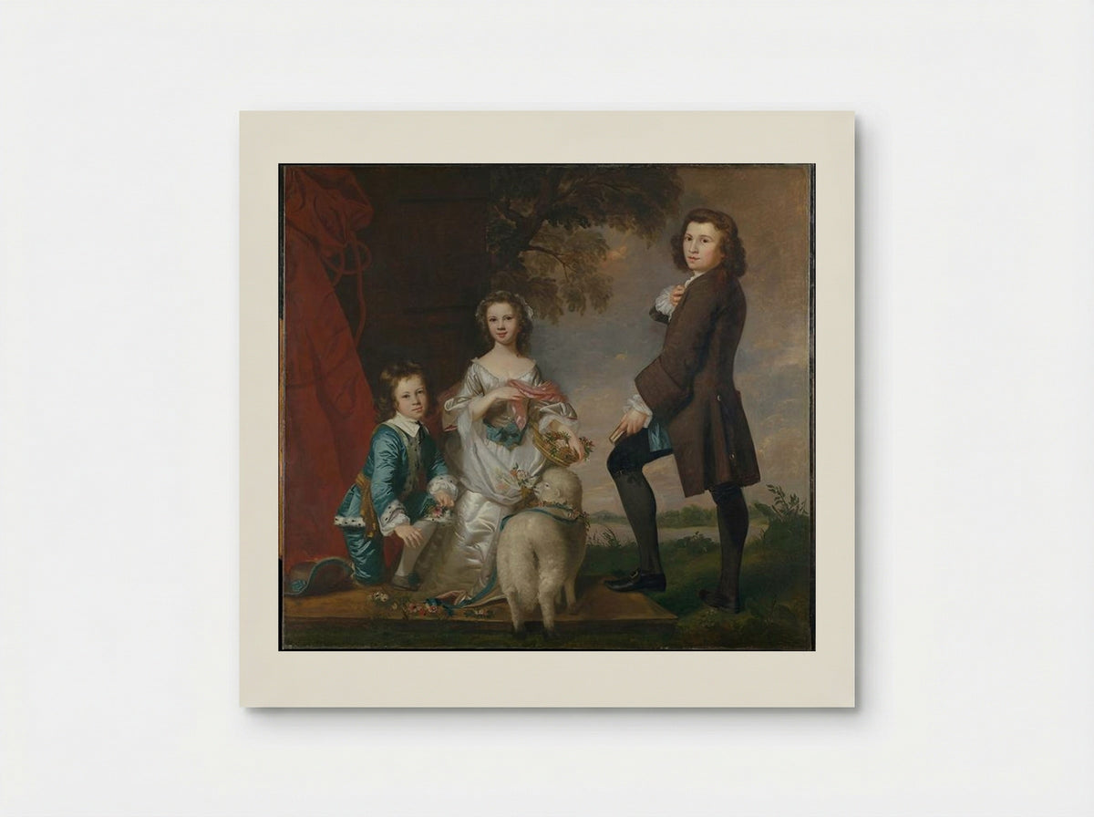 Thomas and Martha Neate with His Tutor, Thomas Needham - Sir Joshua Reynolds - Poster