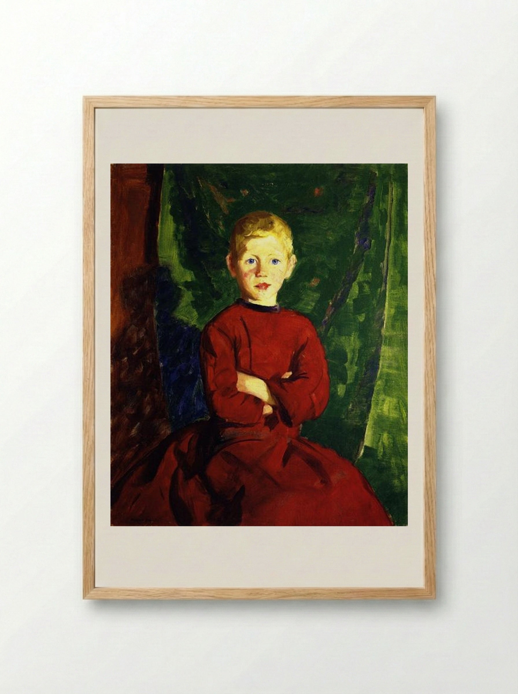Thomas in His Red Coat - Robert Henri - Framed Print Wood