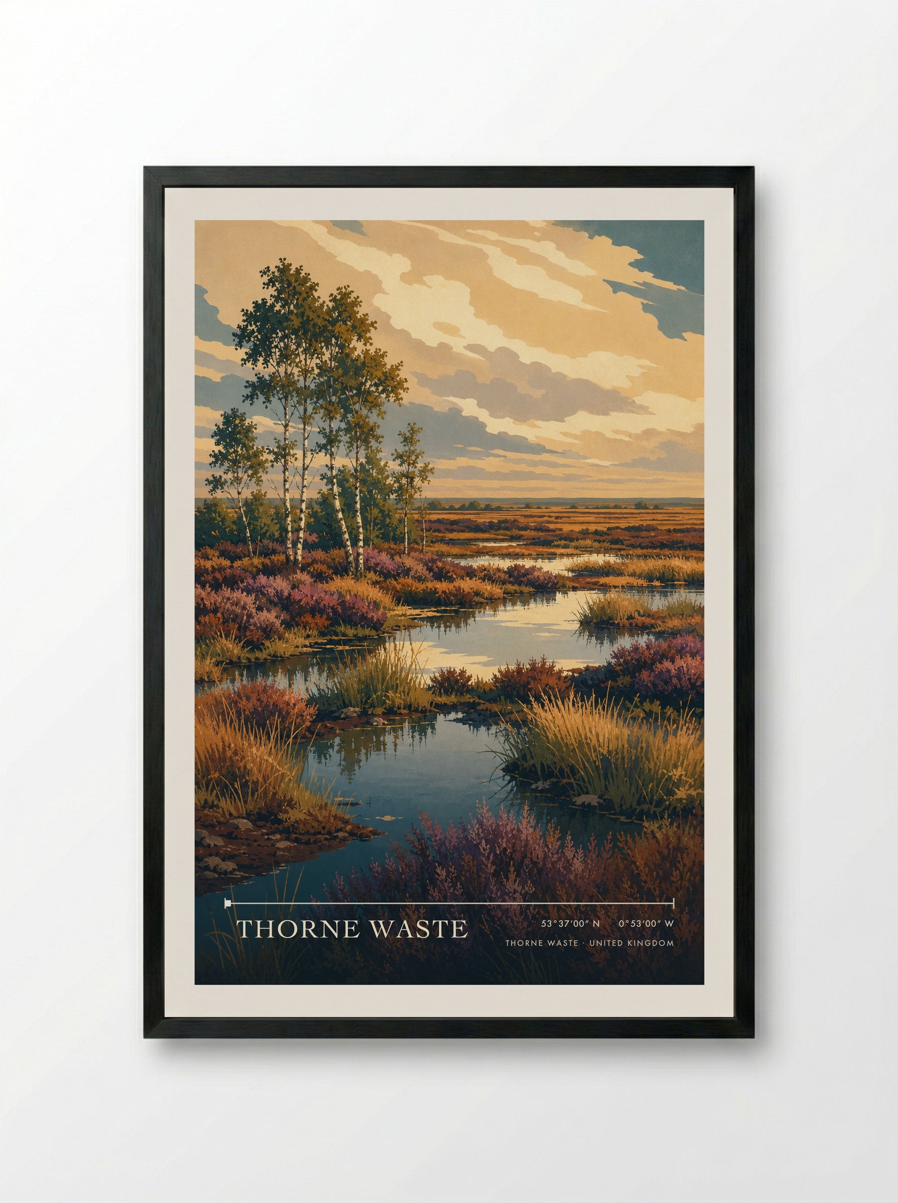 Thorne Waste United Kingdom Travel Poster - Framed Print Black