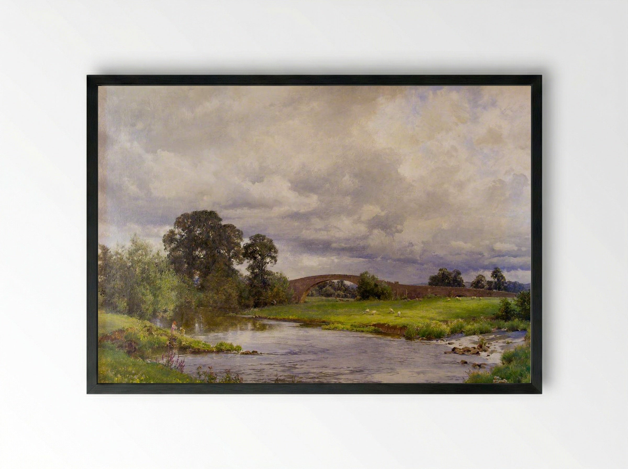 Thorverton Bridge - Alfred Parsons - Framed Print Black