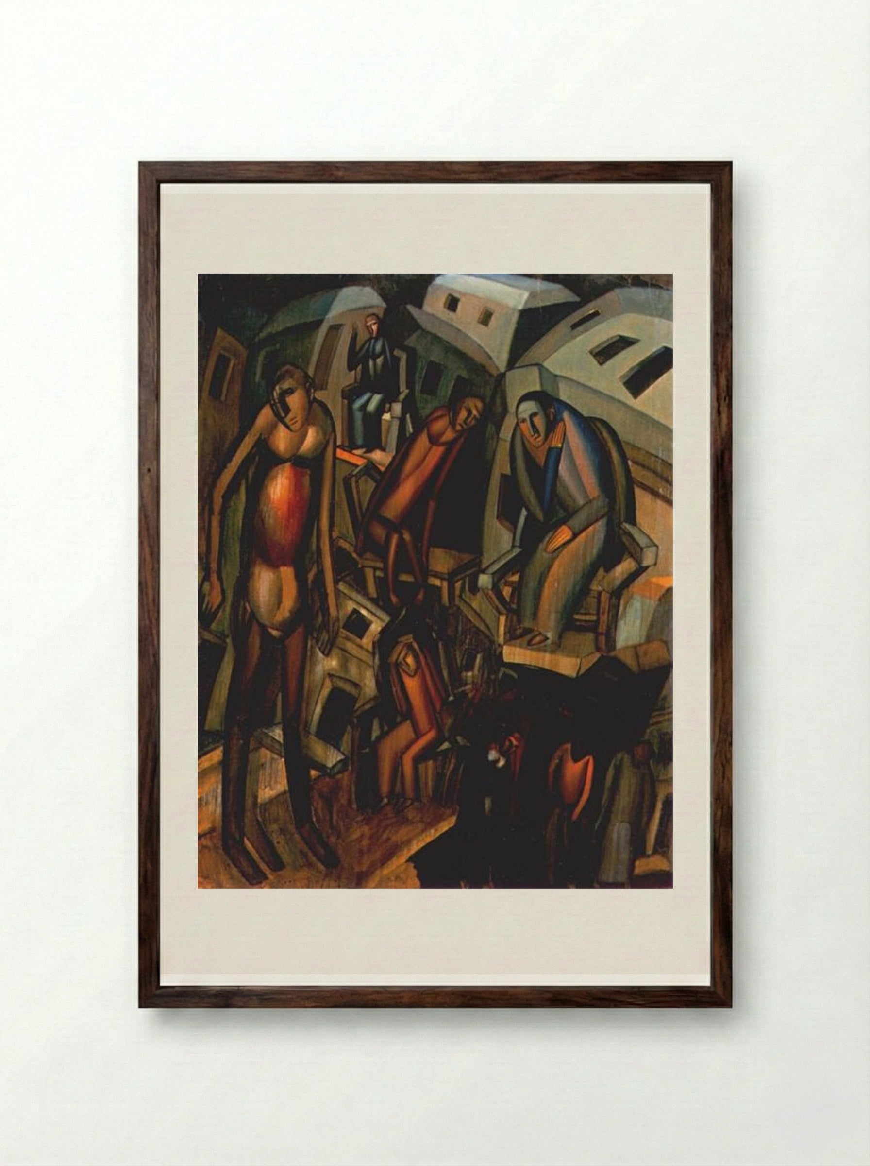 Those Who Have Nothing to Lose - Pavel Filonov - Framed Print Dark Wood
