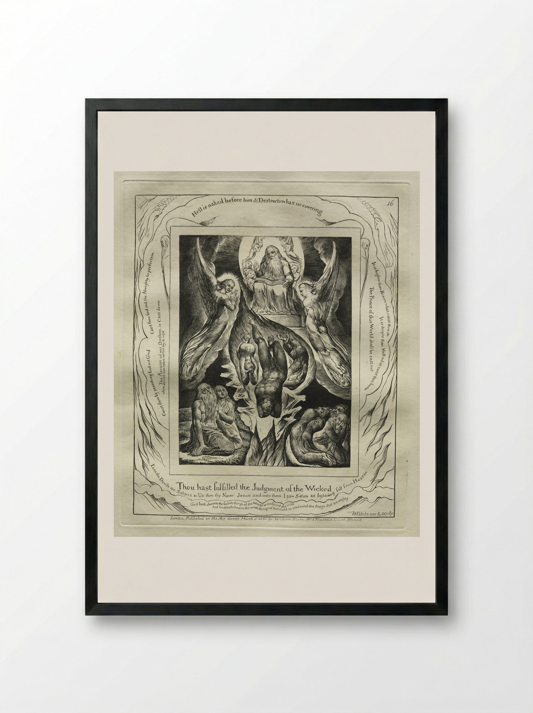 Thou Hast Fulfilled the Judgment of the Wicked - William Blake - Framed Print Black