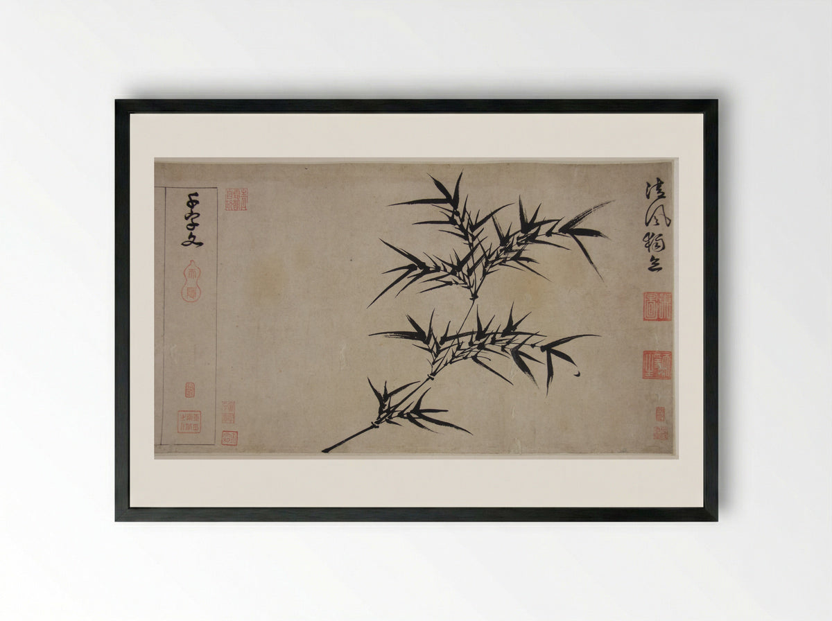 Thousand Character Classic - Zhan Jingfeng - Framed Print Black