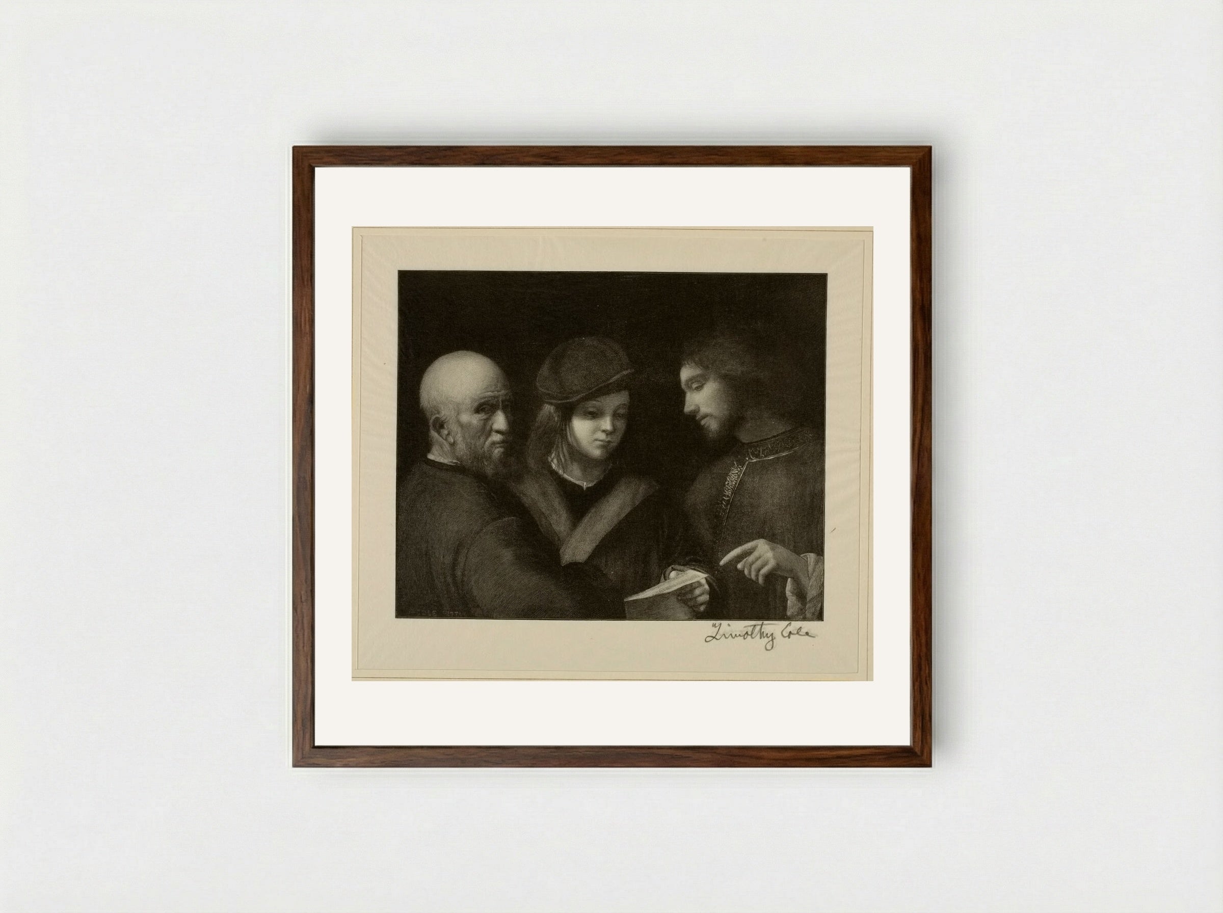 Three Ages of Man (After Titian) - Timothy Cole - Framed Print Dark Wood
