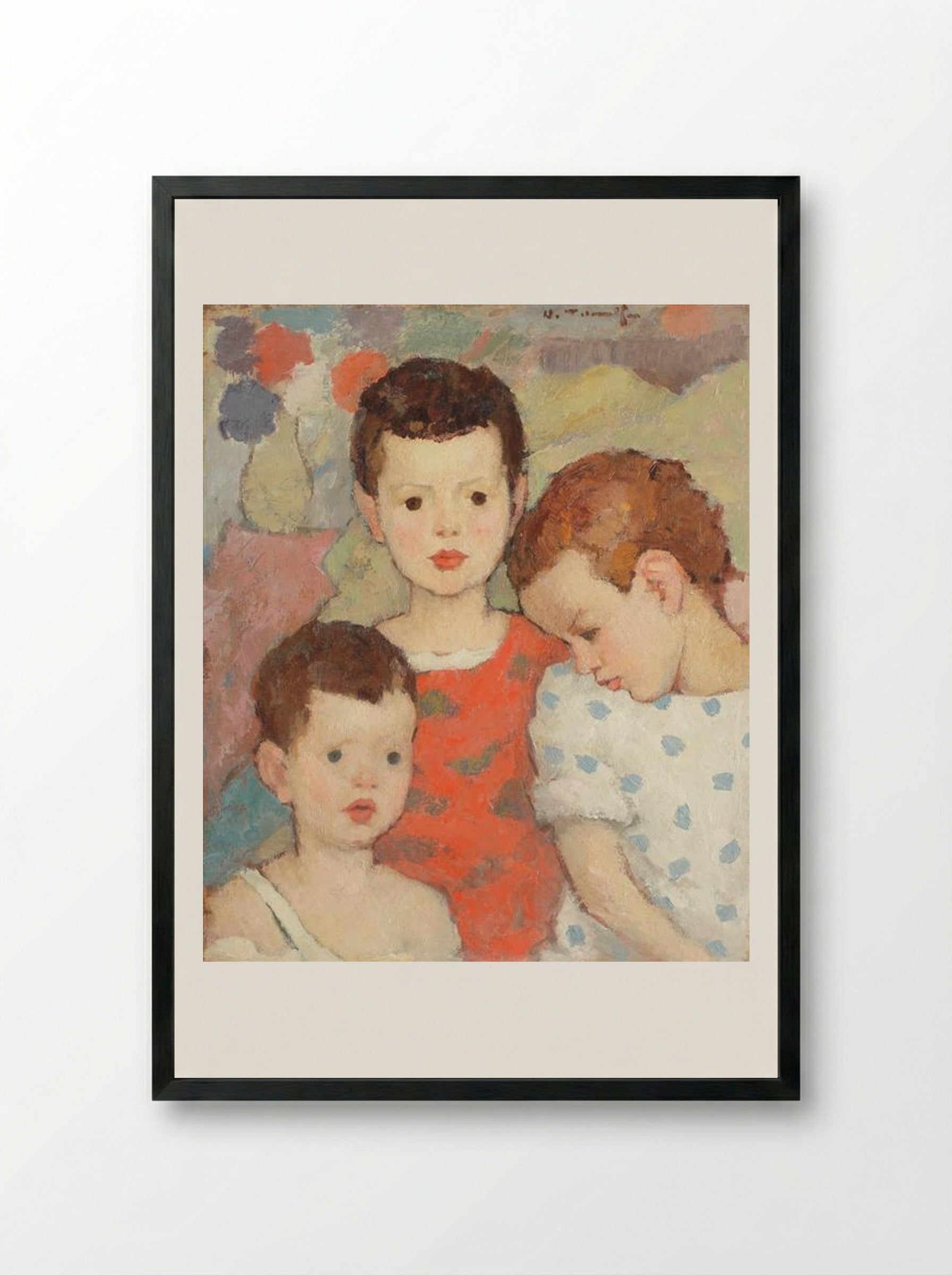 Three Brothers (The Painter's Children) - Nicolae Tonitza - Framed Print Black