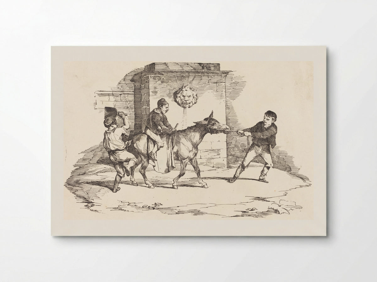 Three Children Playing with a Donkey - Théodore Géricault - Poster