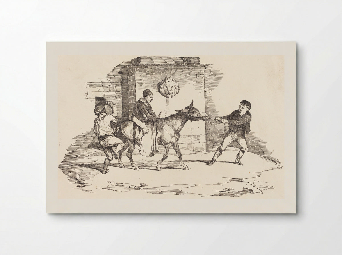 Three Children Playing with a Donkey - Théodore Géricault - Poster