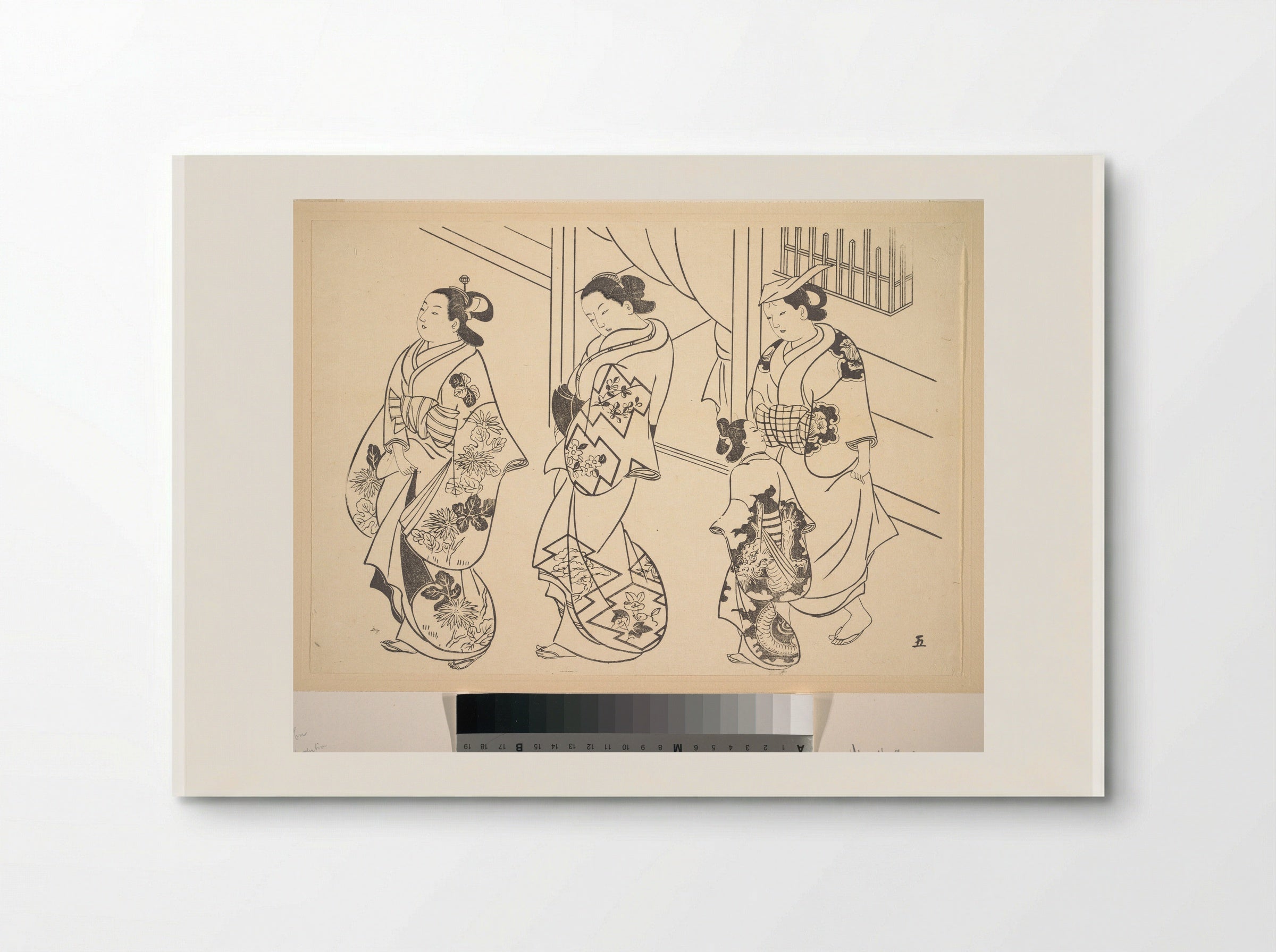 Three Courtesans and a Kamuro Strolling in the Street - Okumura Masanobu - Poster