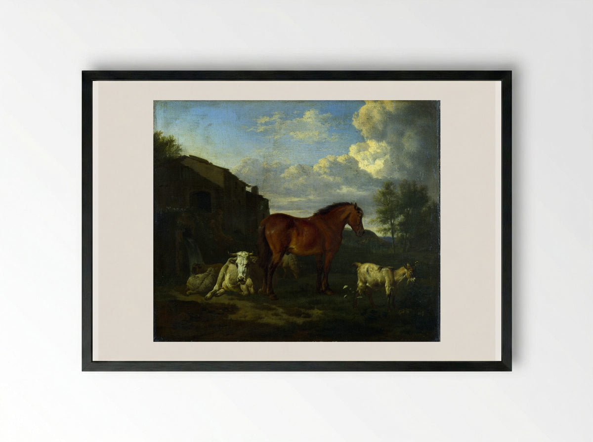 Three Cows - Adriaen van de Velde - Framed Print Black