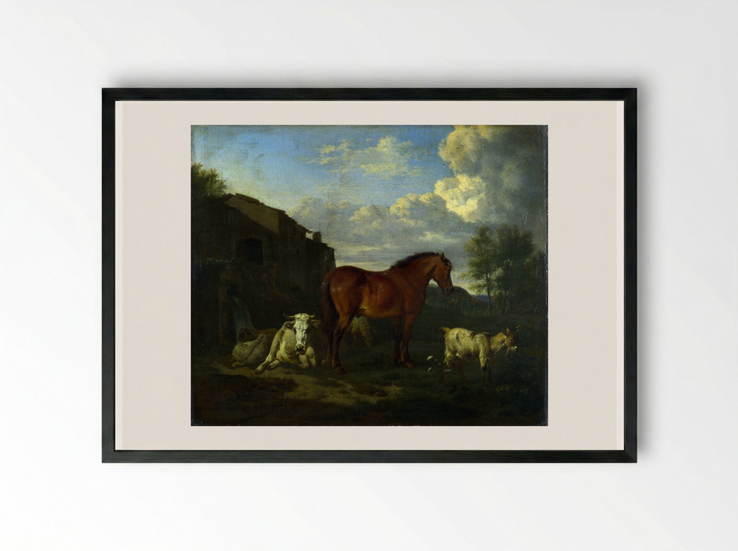 Three Cows - Adriaen van de Velde - Framed Print Black