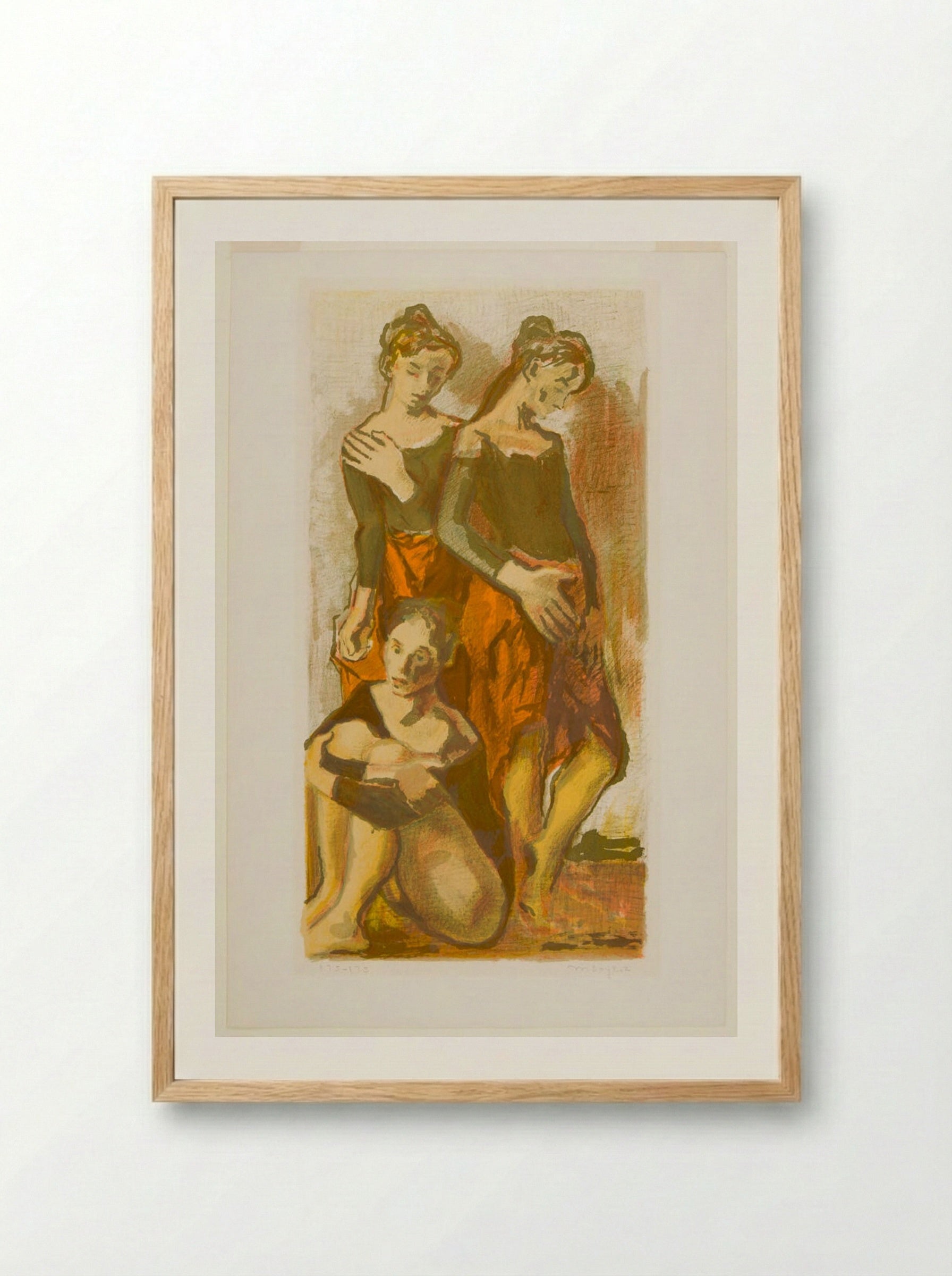 Three Dancers - Moses Soyer - Framed Print Wood