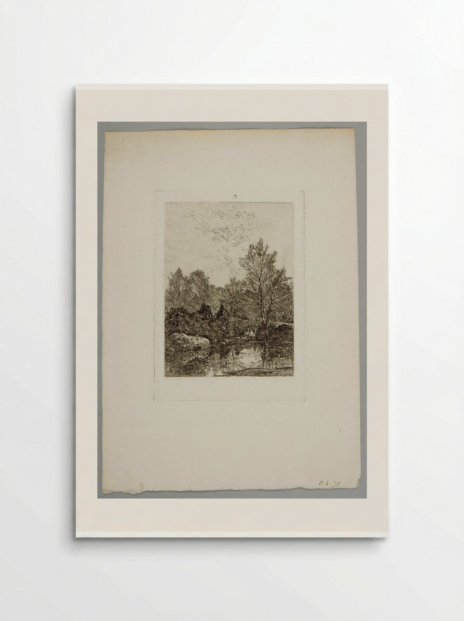 Three Deer at a Forest Pool - Karl Bodmer - Poster