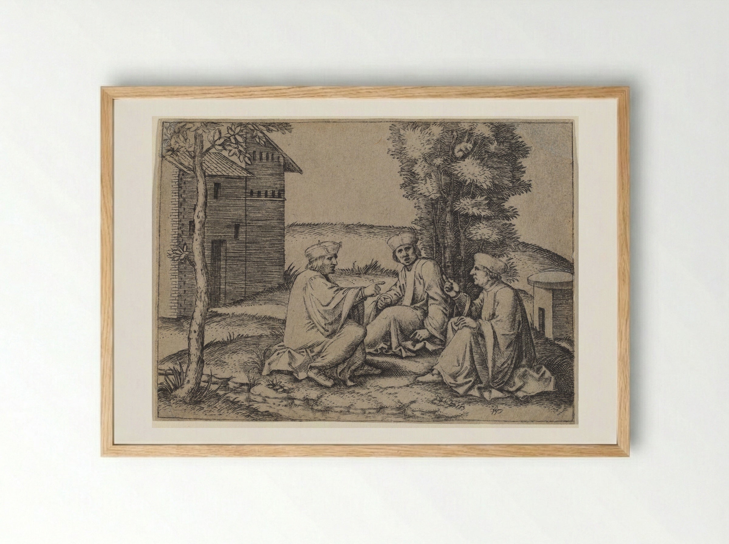 Three Doctors - Marcantonio Raimondi - Framed Print Wood