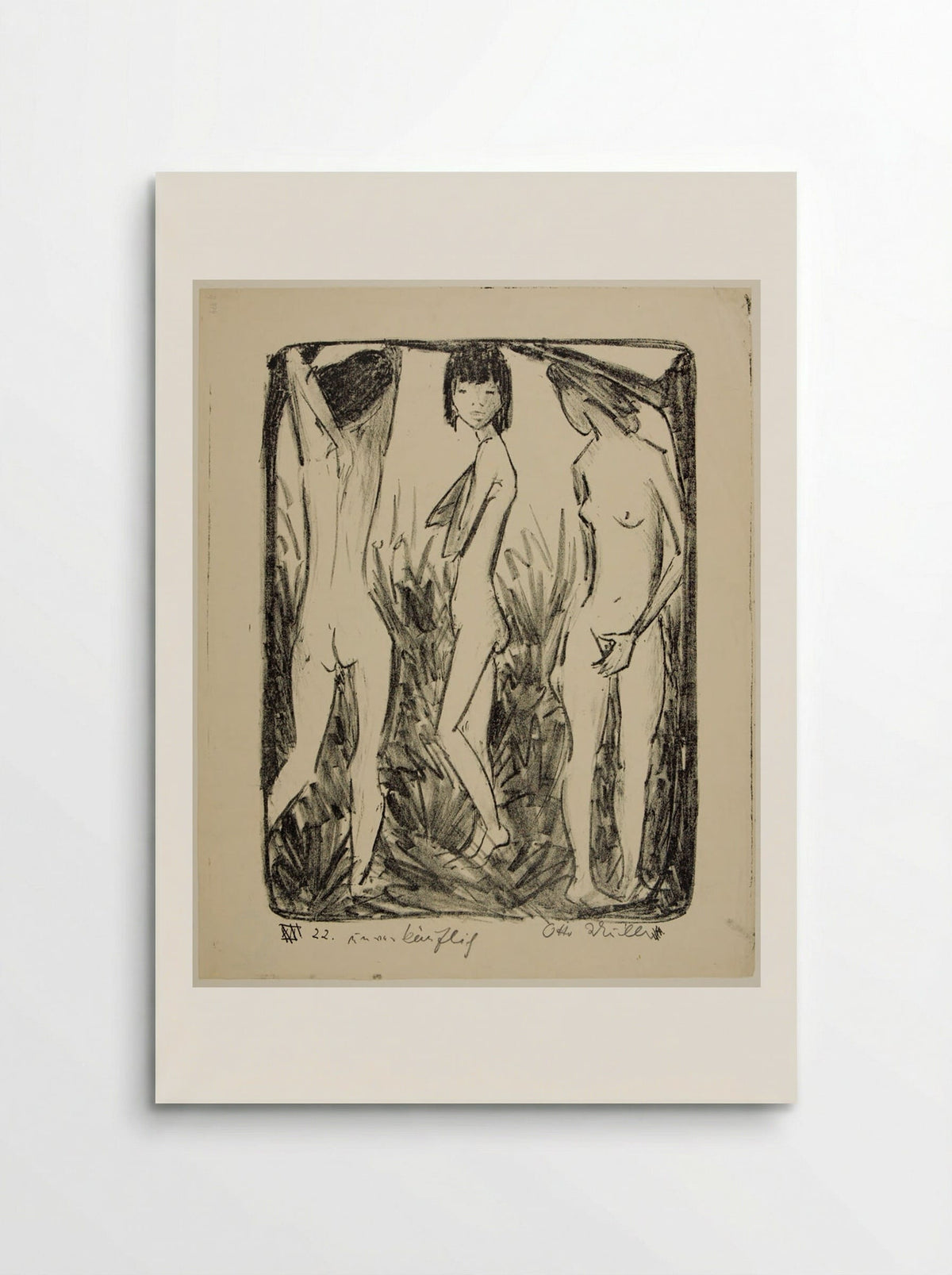 Three Figures in a Landscape - Otto Mueller - Poster