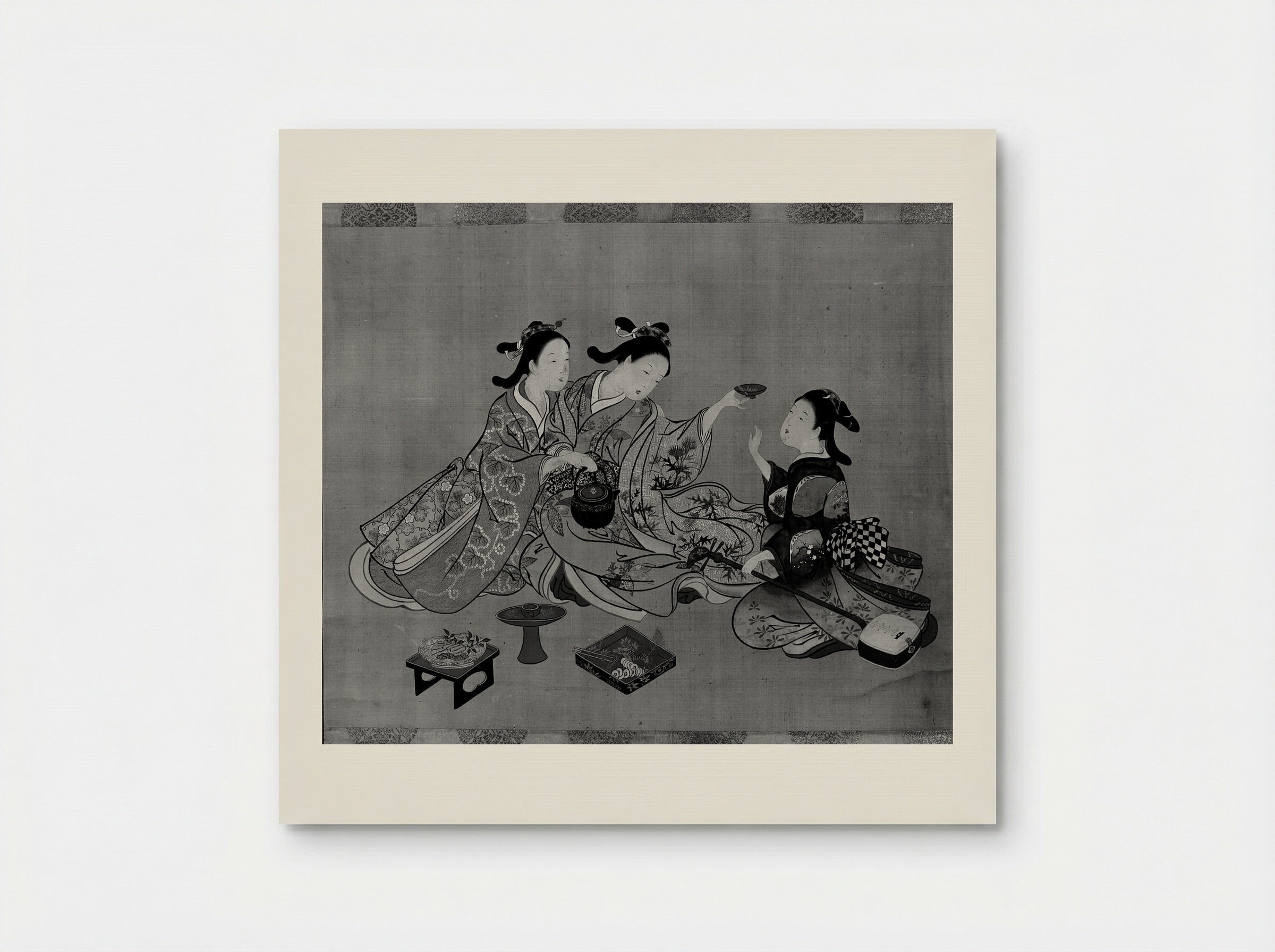 Three Girls Having Tea - Nishikawa Sukenobu - Poster