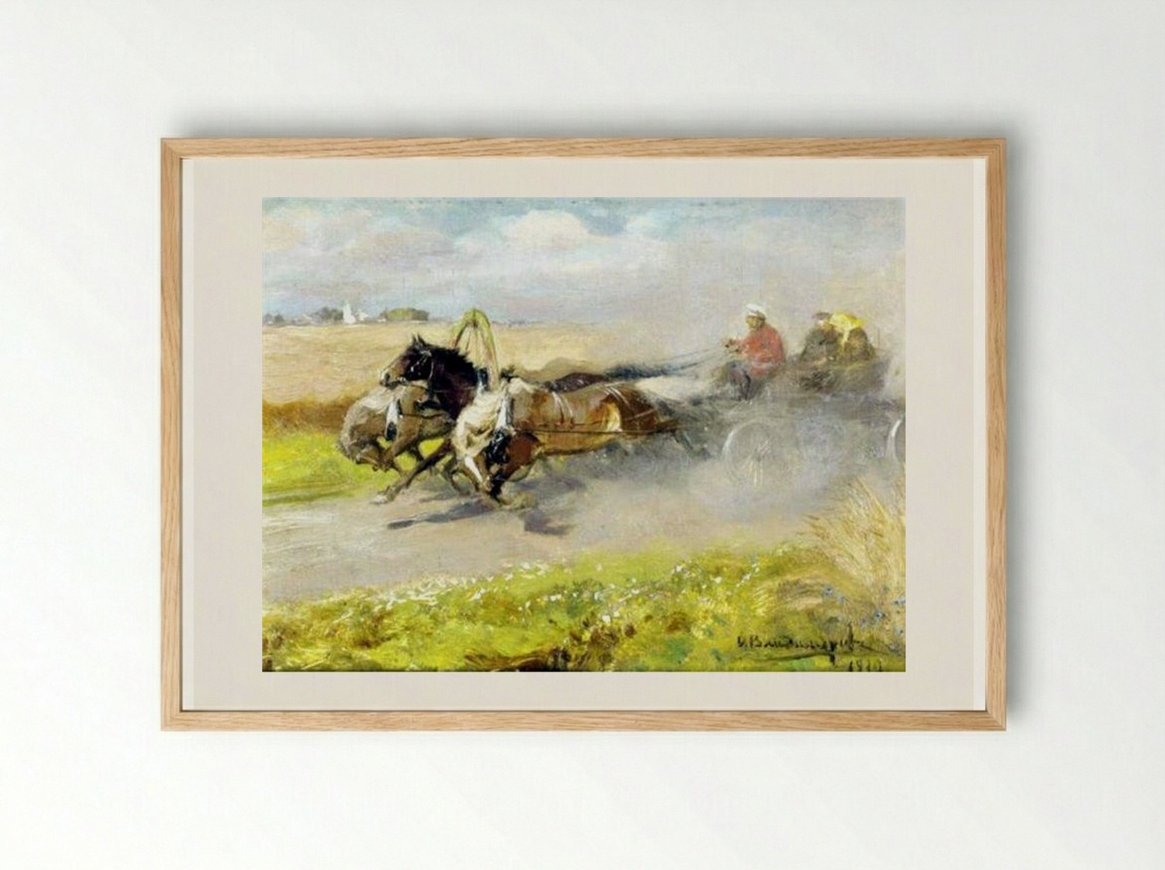 Three Horses - Ivan Vladimirov - Framed Print Wood