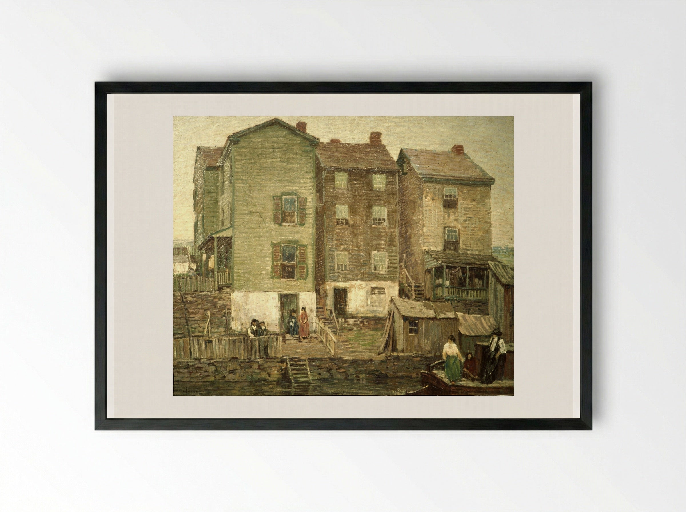 Three Houses - Robert Spencer - Framed Print Black