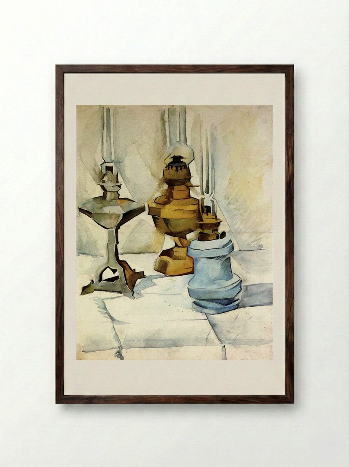 Three Lamps - Juan Gris - Framed Print Dark Wood