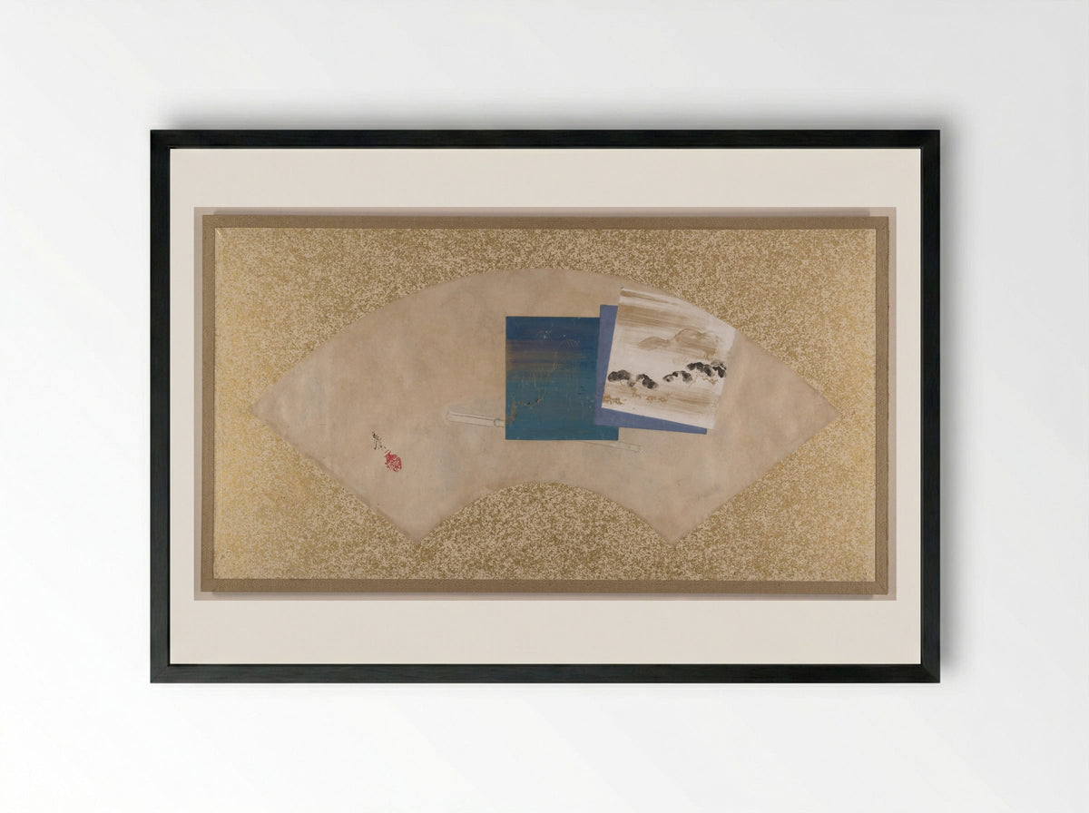 Three Landscapes - Shibata Zeshin - Framed Print Black