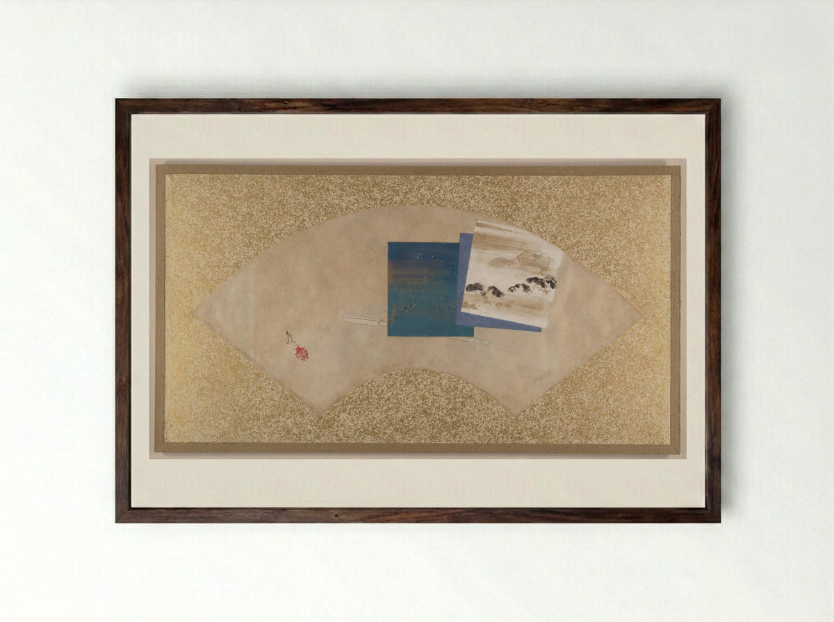 Three Landscapes - Shibata Zeshin - Framed Print Dark Wood