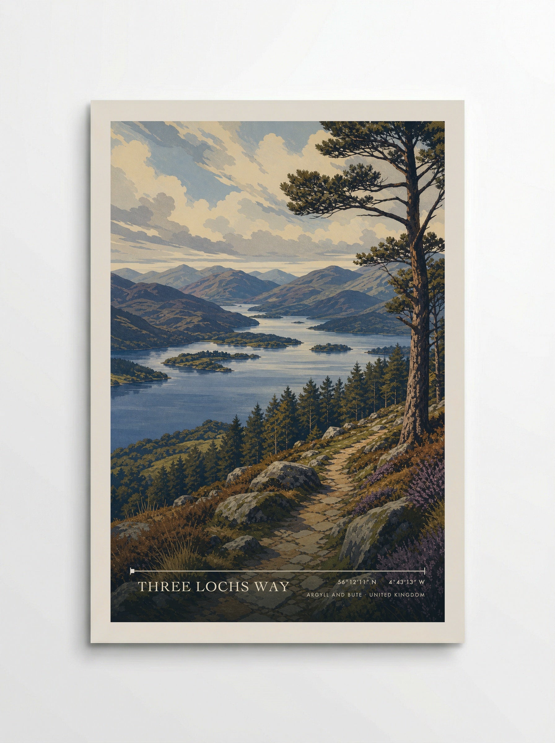 Three Lochs Way Argyll and Bute United Kingdom Travel Poster - Poster