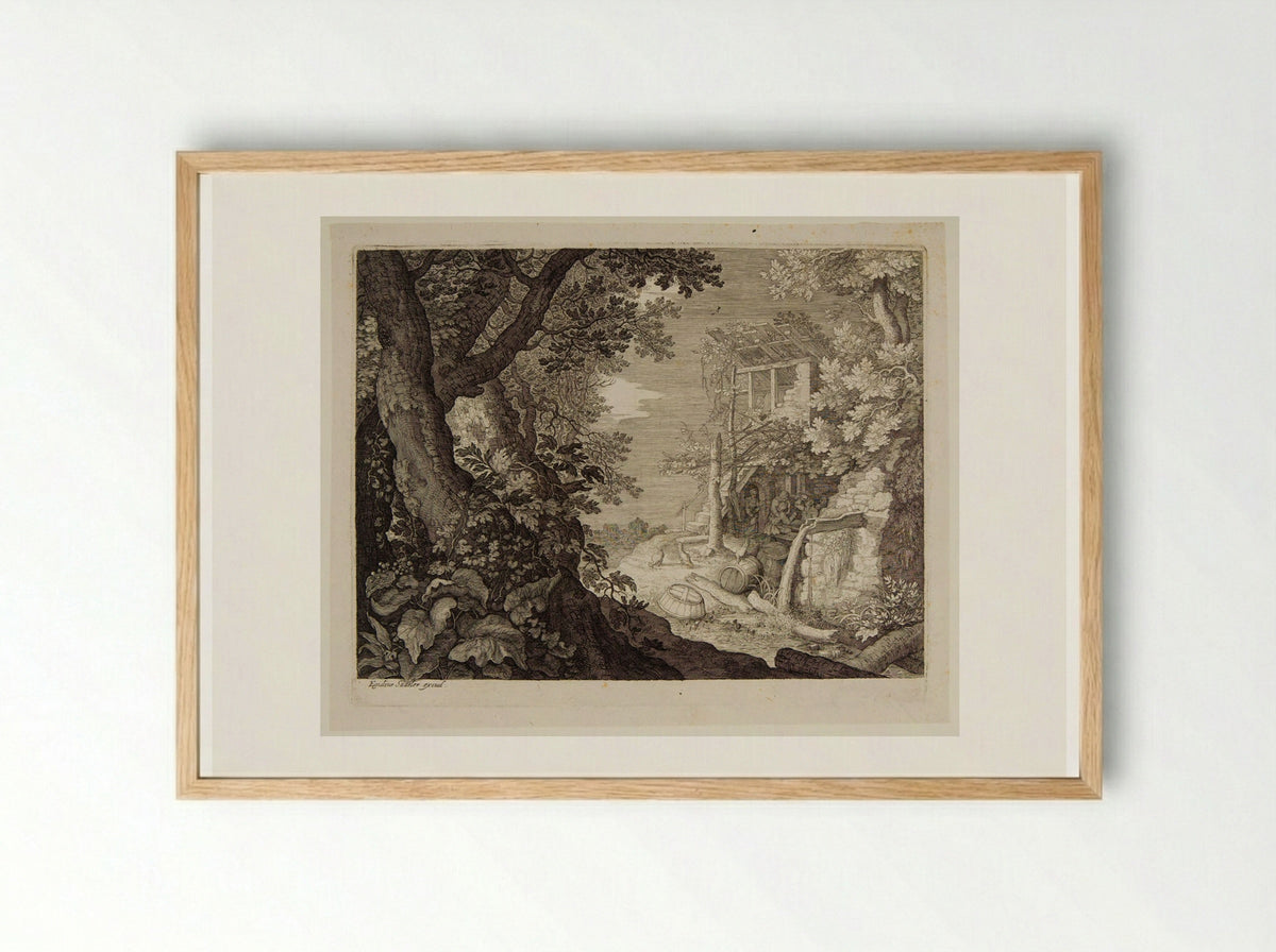 Three Men Drinking - Aegidius Sadeler II - Framed Print Wood
