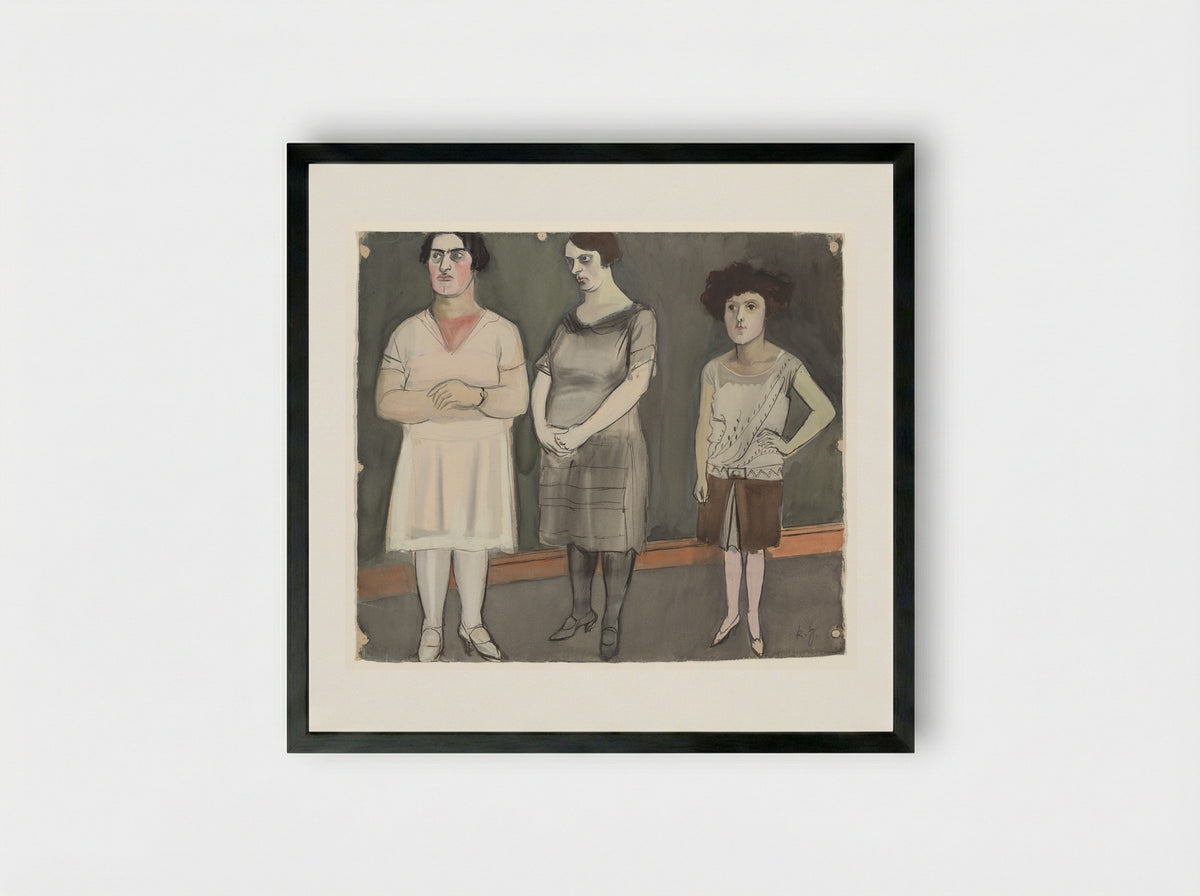 Three Models - Karl Hubbuch - Framed Print Black