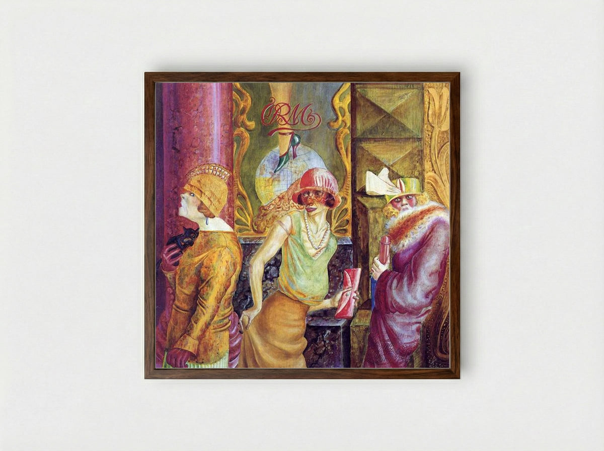 Three Prostitutes on the Street - Otto Dix - Framed Print Dark Wood