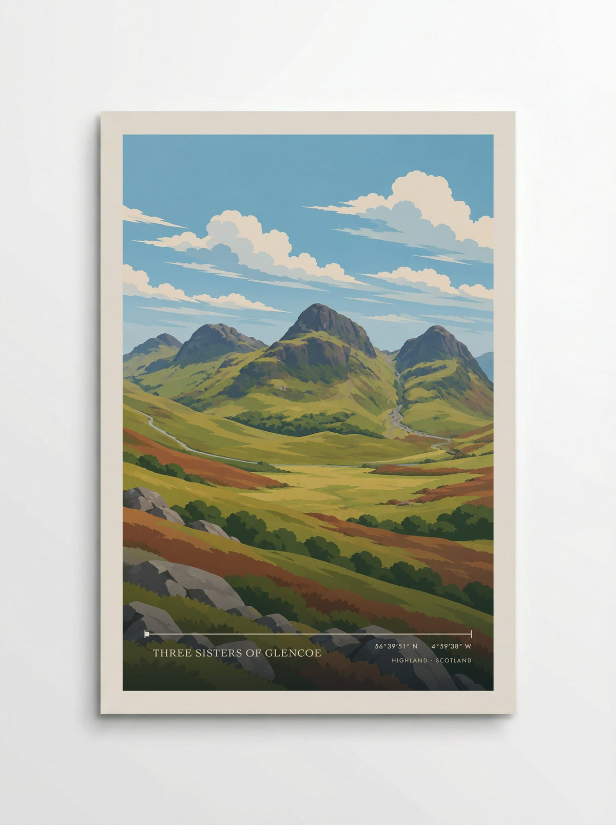 Three Sisters of Glencoe, Highland | Travel Poster - Poster