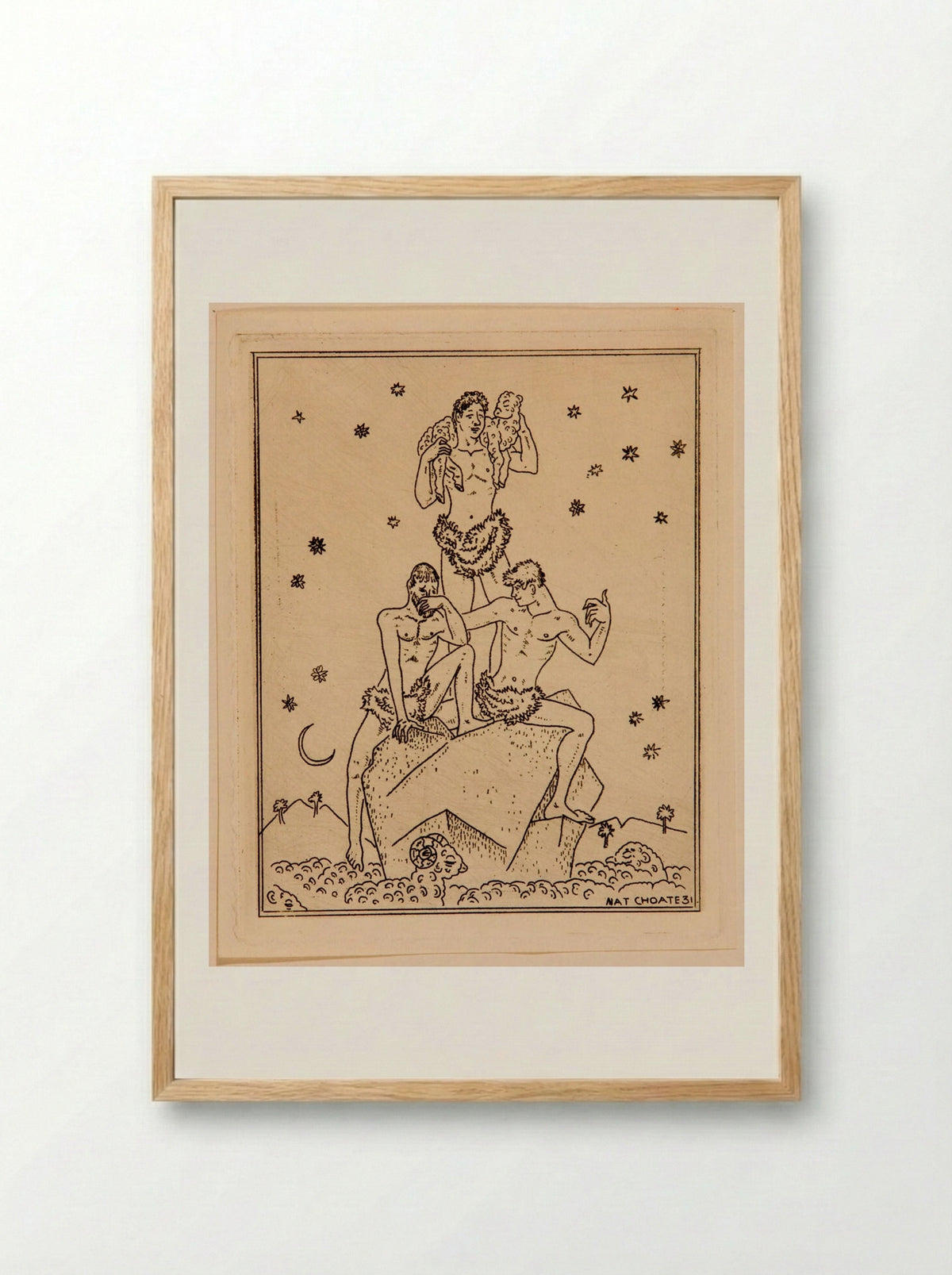 Three Wise Men (Christmas Card) - Nathaniel Choate - Framed Print Wood