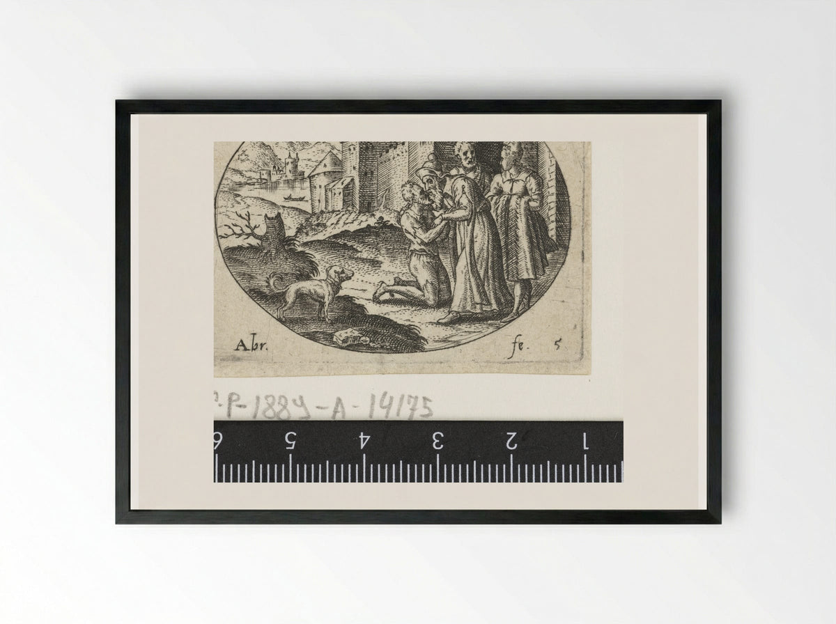 Thuiskomst van de verloren zoon - Abraham de Bruyn - Framed Print Black