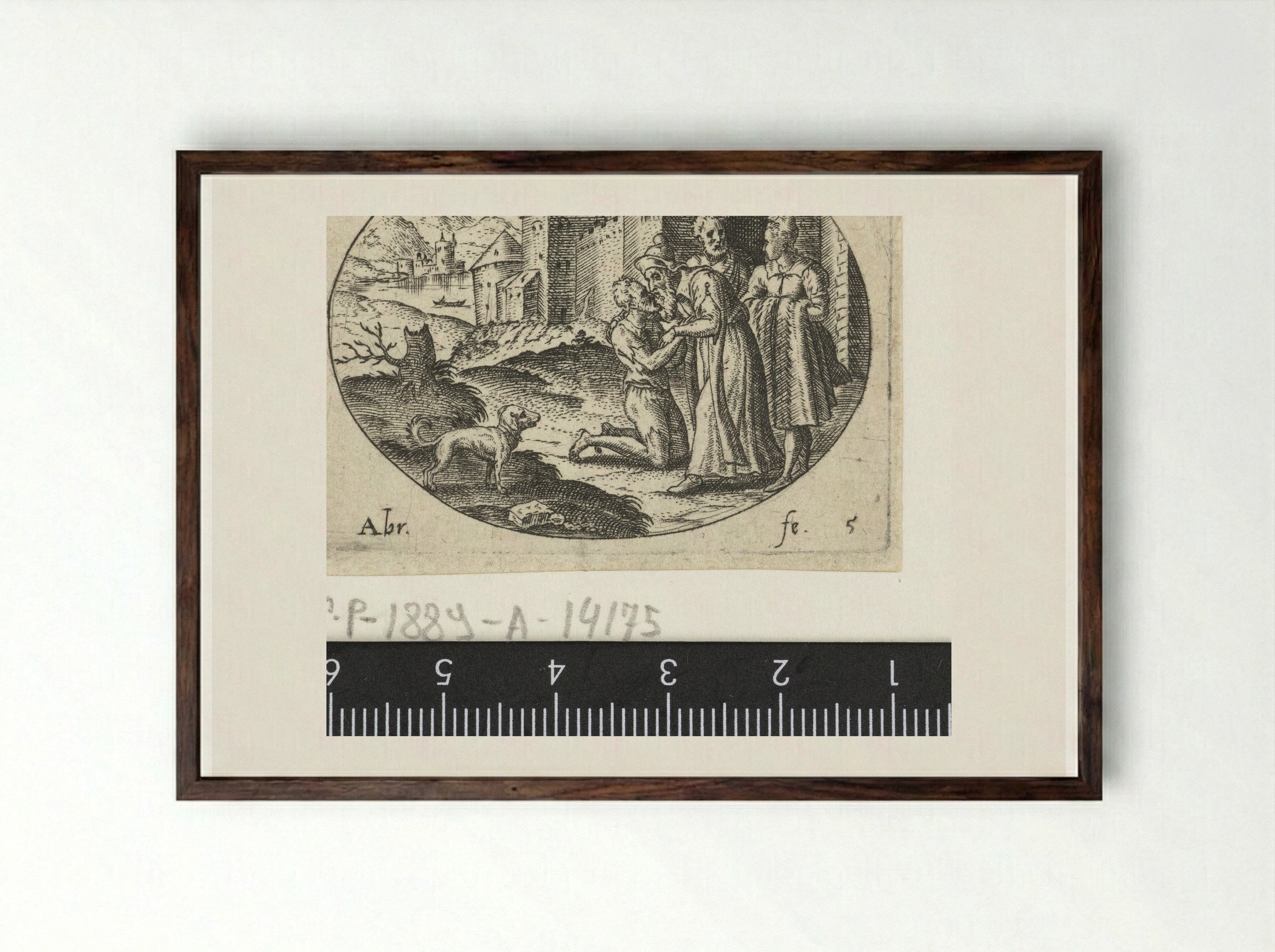 Thuiskomst van de verloren zoon - Abraham de Bruyn - Framed Print Dark Wood