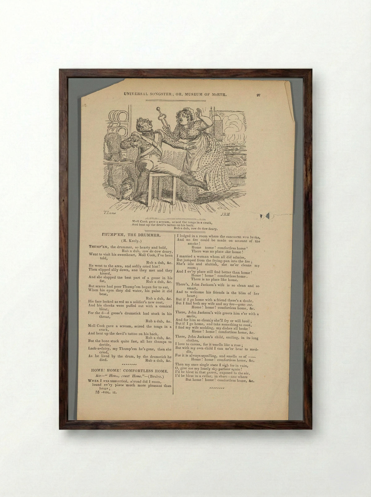 Thump'em, the Drummer - Theodore Lane - Framed Print Dark Wood