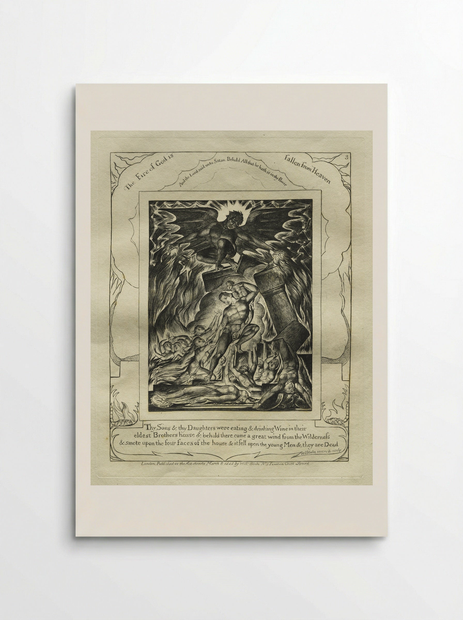 Thy Sons and Daughters Were Eating and Drinking Wine (The Book of Job) - William Blake - Poster