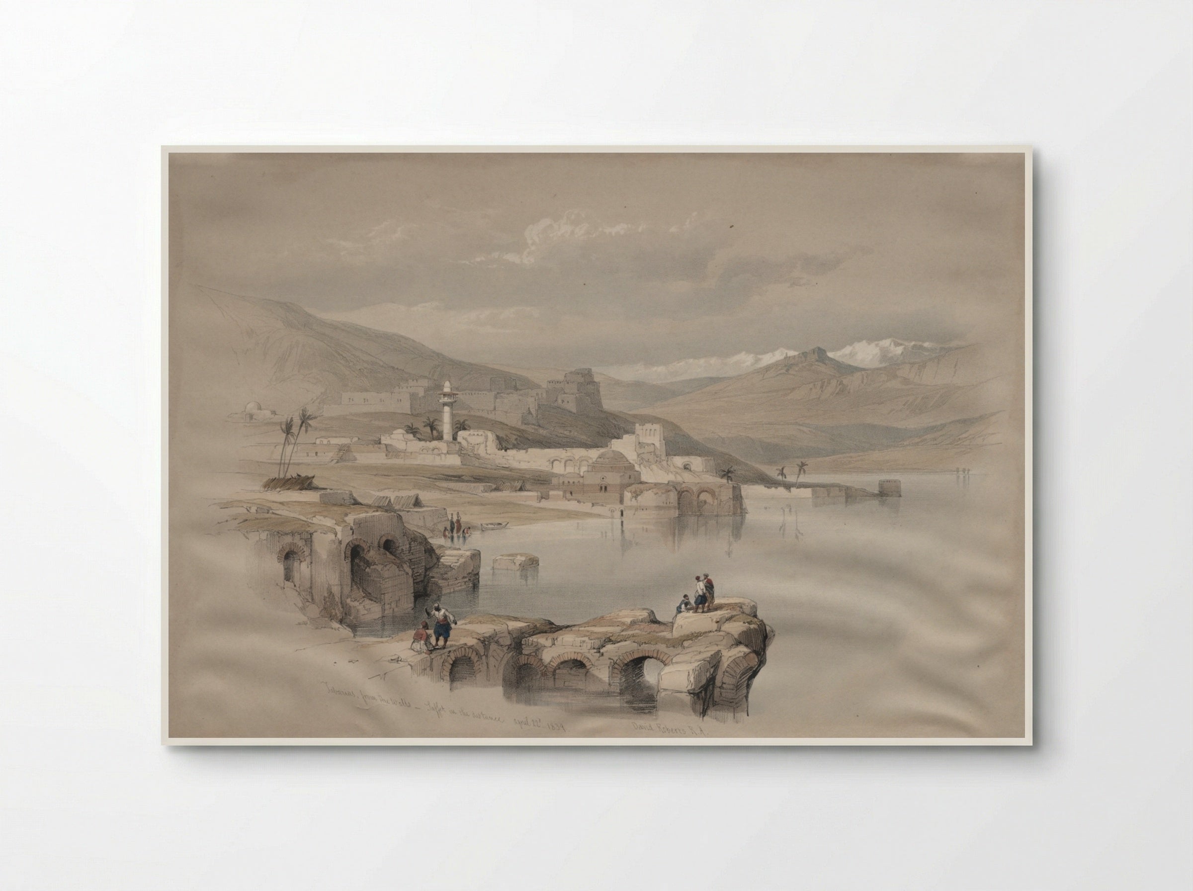 Tiberias, from the Walls, Safet in the Distance - David Roberts - Poster