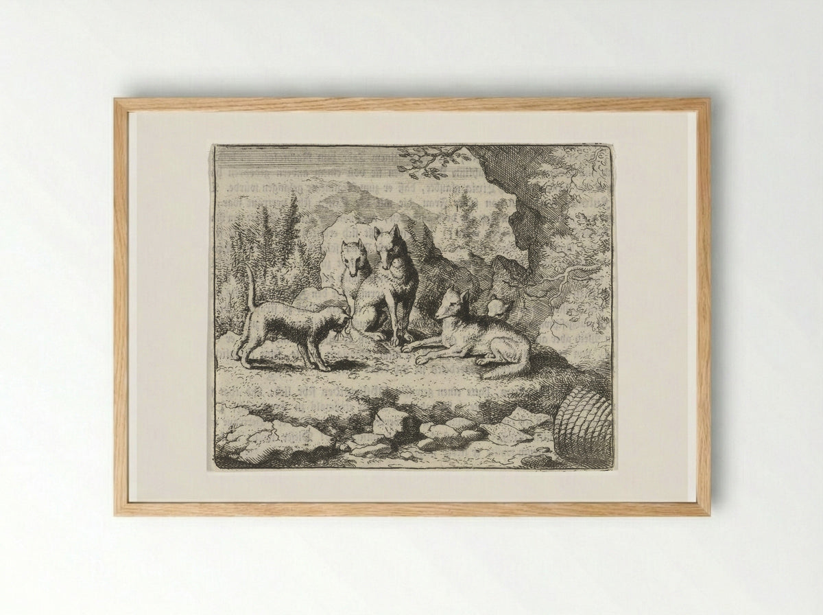 Tibert the Cat Summons Reynard the Fox - Allaert van Everdingen - Framed Print Wood